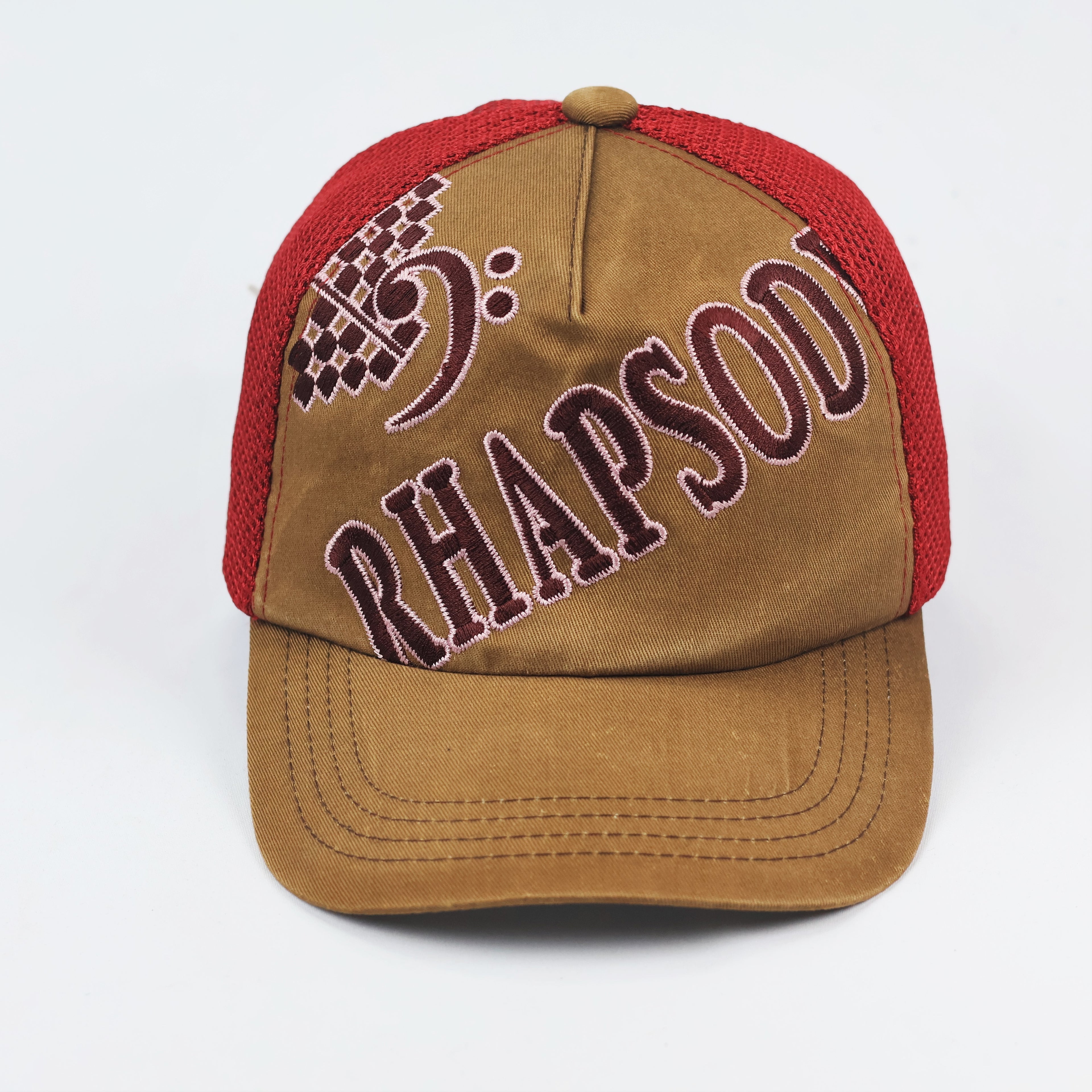 Rhapsody Music Logo Mesh Back Thrifted Cap – Adjustable Casual Hat