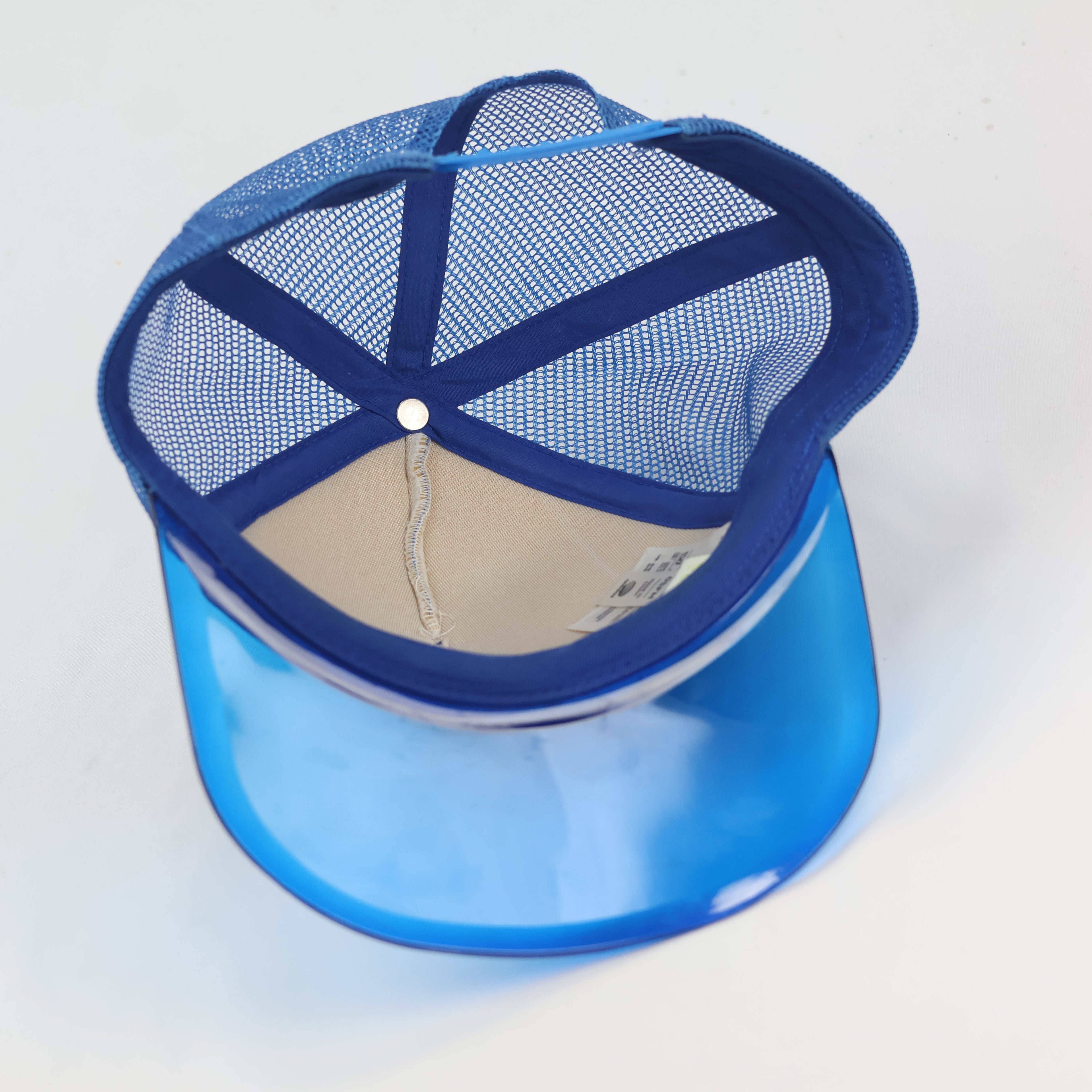 Unisex Adidas Neo Blue Thrifted Trucker Hat with Transparent Visor