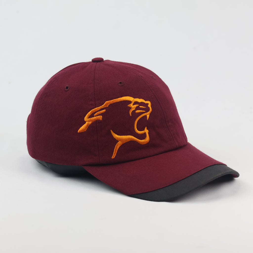 Burgundy Bambou Embroidered Cap – Big Cat Logo Baseball Hat
