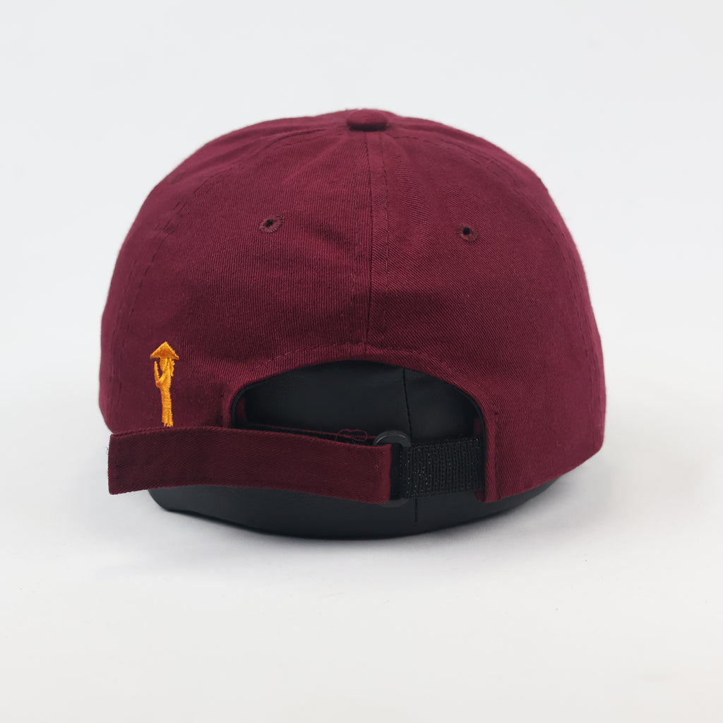 Burgundy Bambou Embroidered Cap – Big Cat Logo Baseball Hat