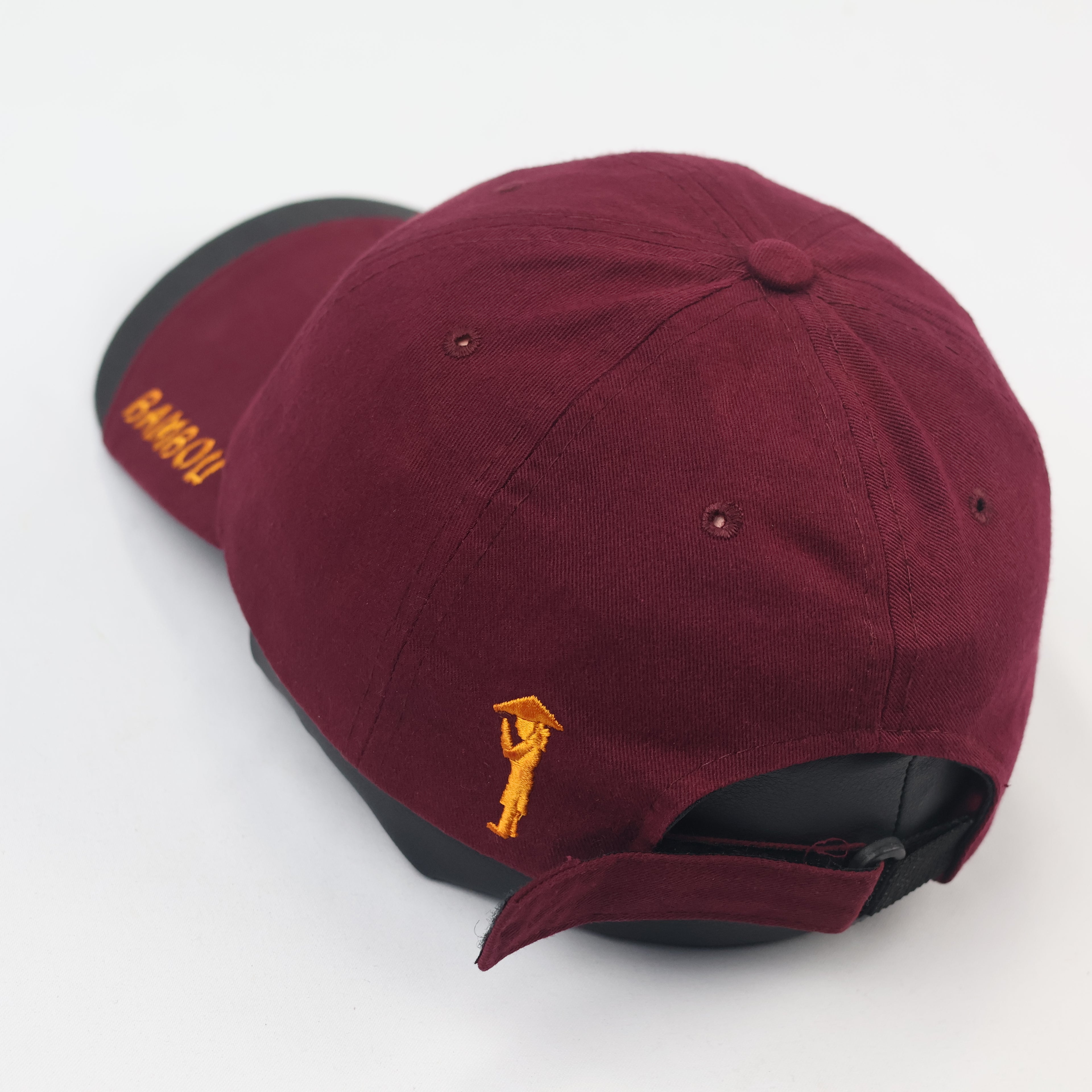 Burgundy Bambou Embroidered Cap – Big Cat Logo Baseball Hat