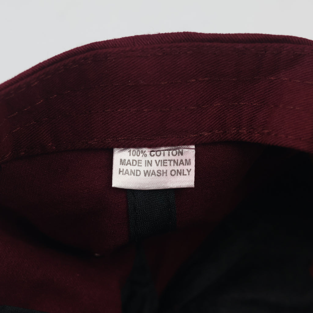 Burgundy Bambou Embroidered Cap – Big Cat Logo Baseball Hat
