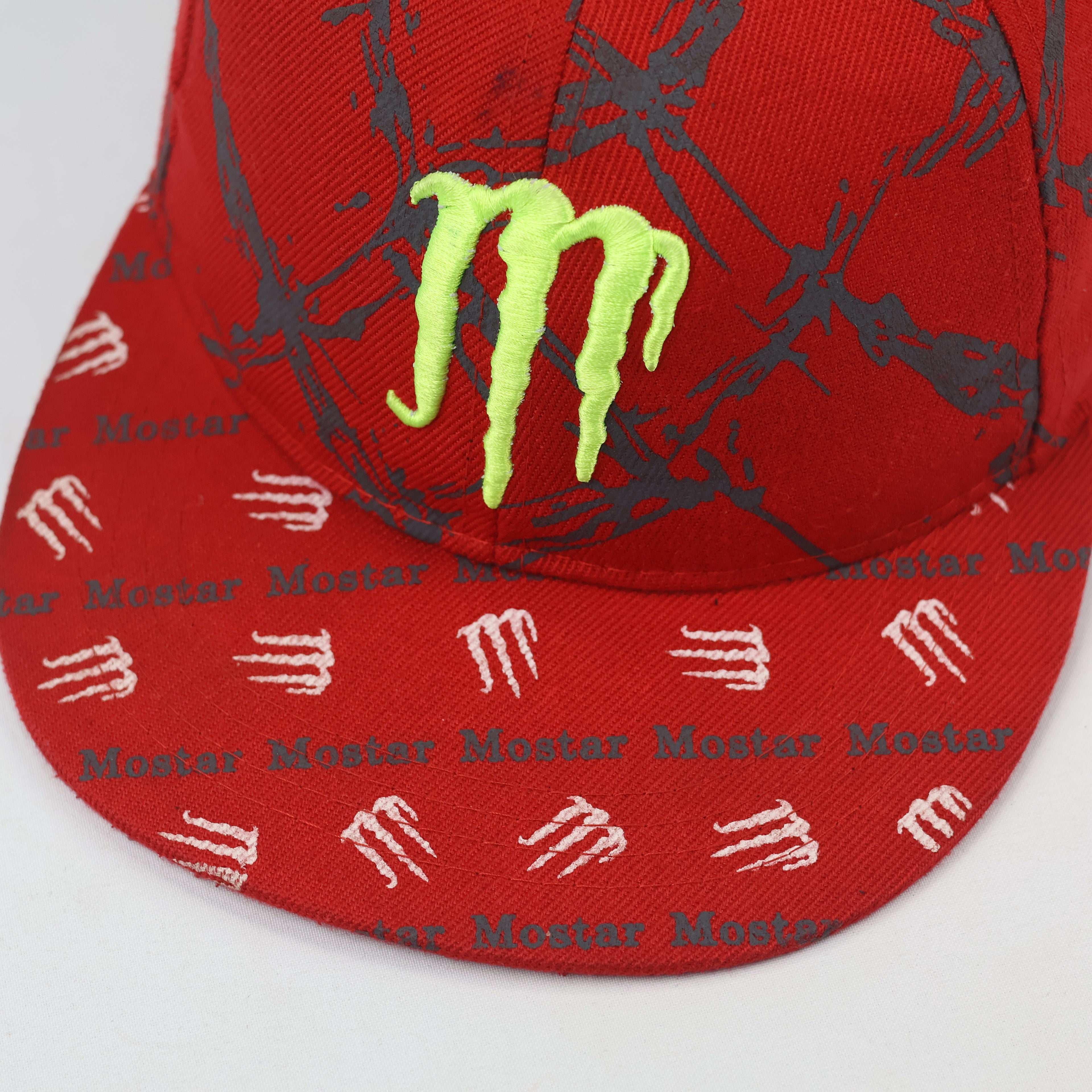 Red Monster Claw Graphic Hat – Adjustable Streetwear Thrifted Baseball Cap