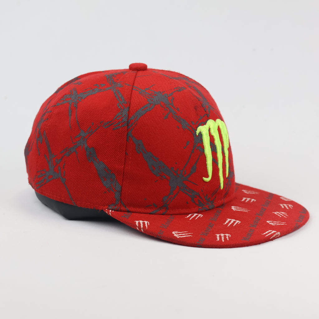 Red Monster Claw Graphic Hat – Adjustable Streetwear Thrifted Baseball Cap