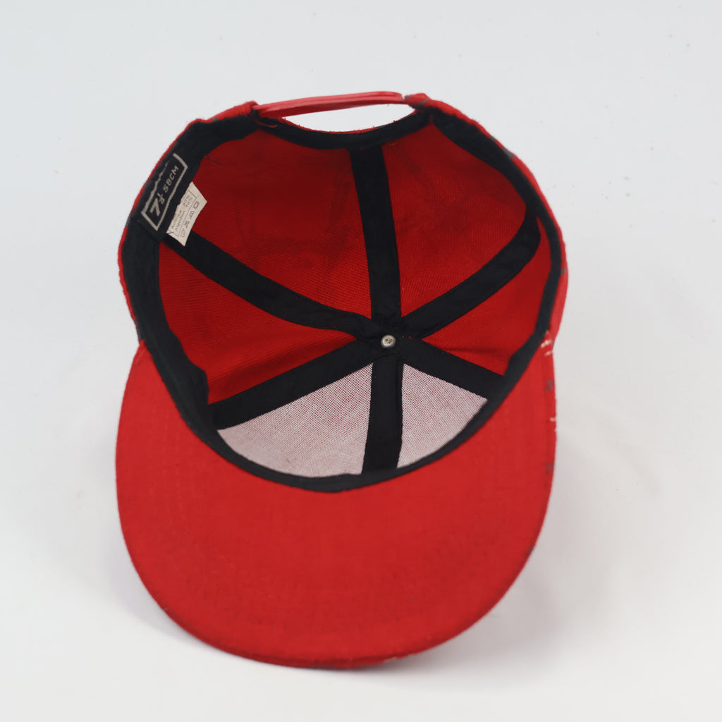 Red Monster Claw Graphic Hat – Adjustable Streetwear Thrifted Baseball Cap
