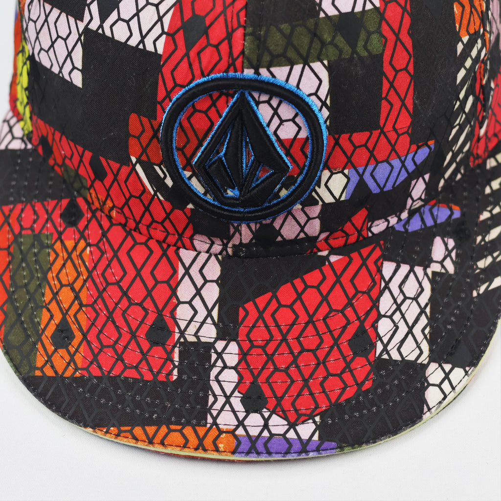 Volcom Multi-Color Geometric Pattern Fitted Cap Size 7 1/4