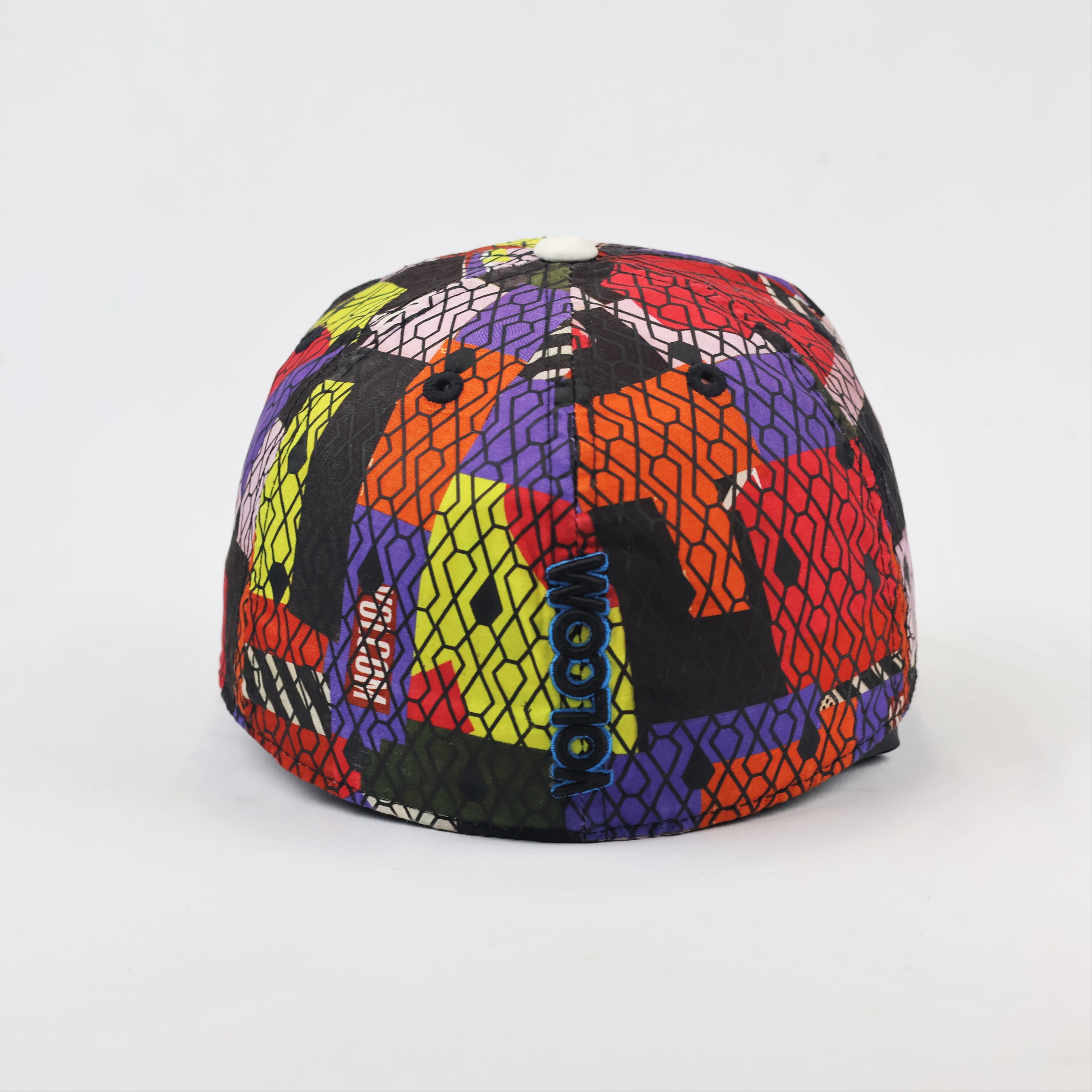 Volcom Multi-Color Geometric Pattern Fitted Cap Size 7 1/4