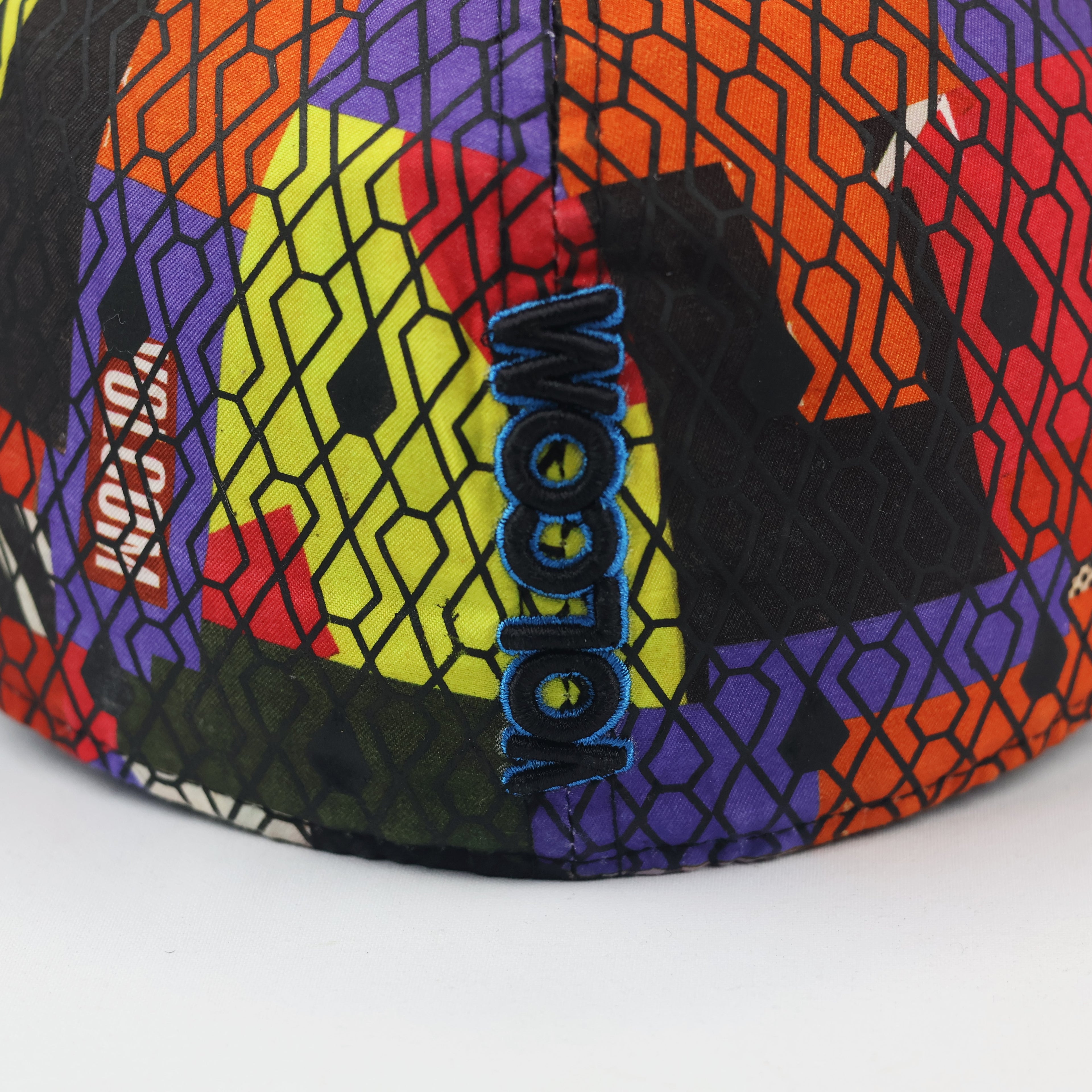 Volcom Multi-Color Geometric Pattern Fitted Cap Size 7 1/4