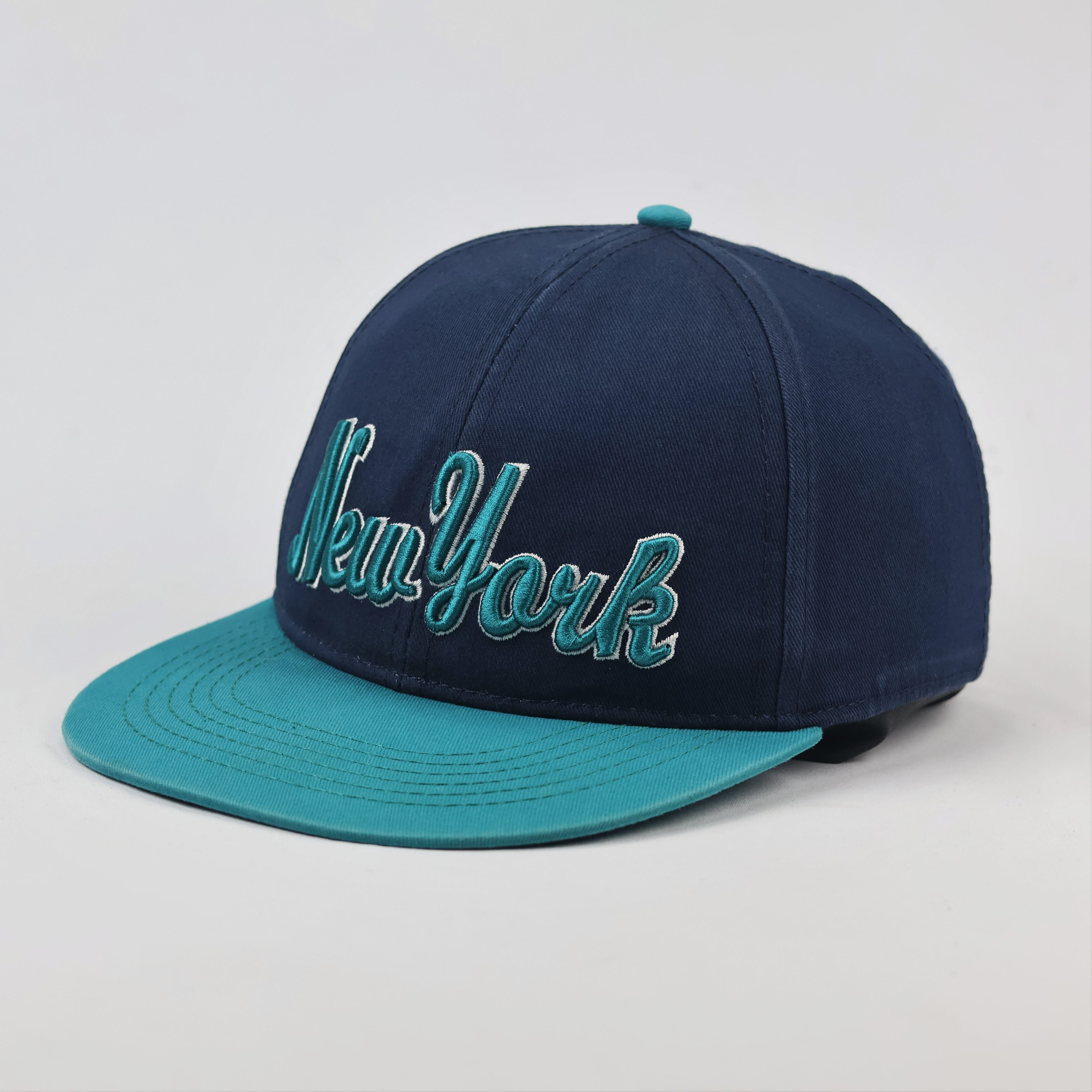 H&M New York Thrifted Baseball Cap – Navy & Teal Youth Snapback