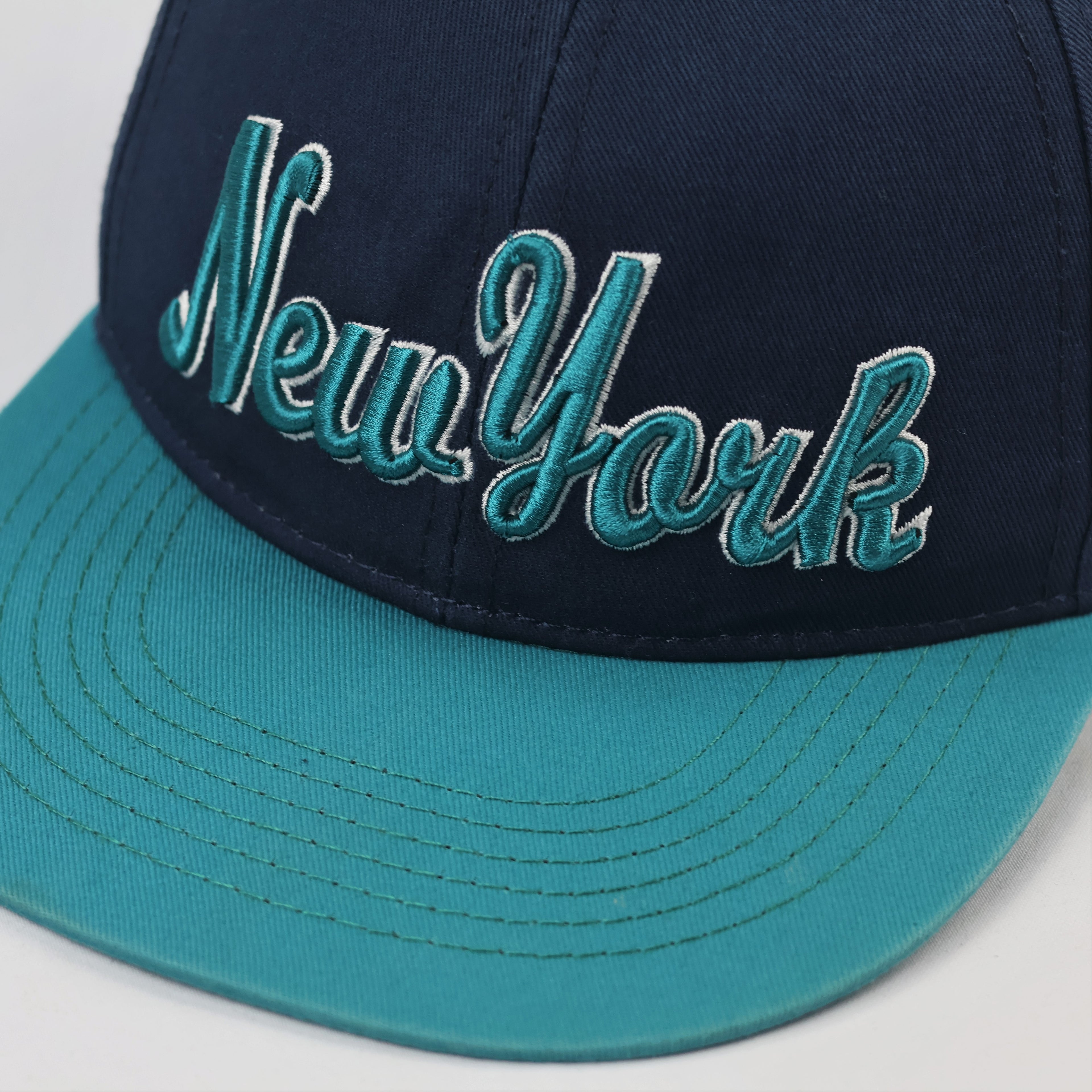 H&M New York Thrifted Baseball Cap – Navy & Teal Youth Snapback