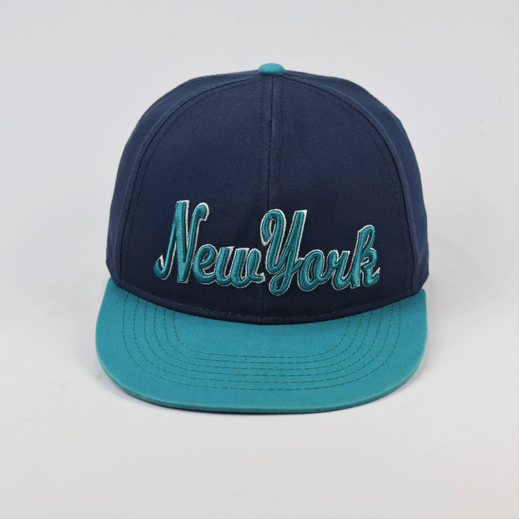 H&M New York Thrifted Baseball Cap – Navy & Teal Youth Snapback