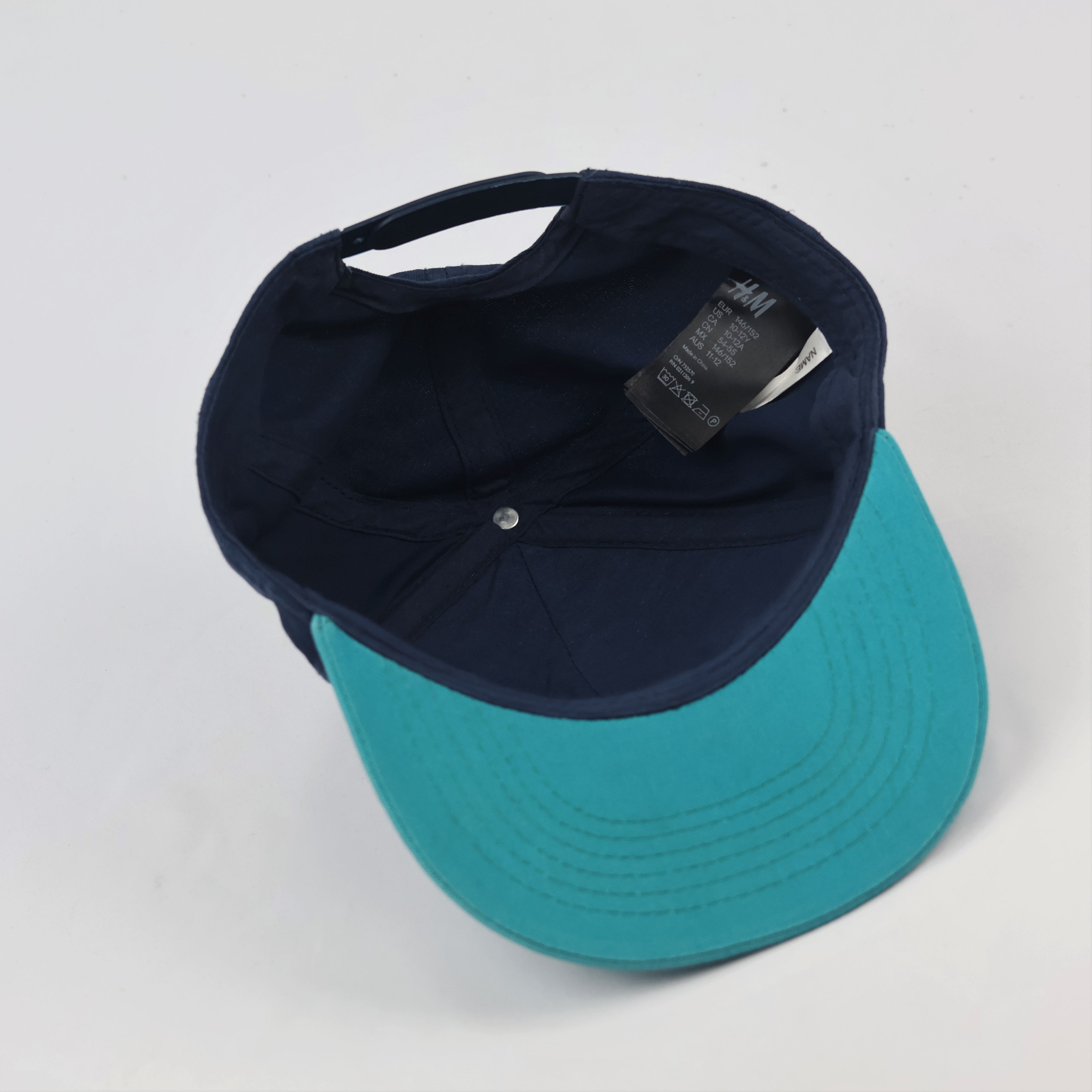 H&M New York Thrifted Baseball Cap – Navy & Teal Youth Snapback