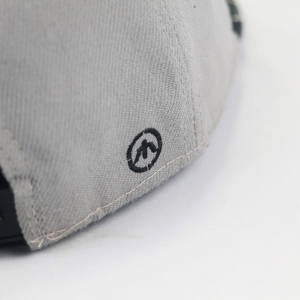 Streetwear Grey Floral Thrifted Snapback Cap - Unisex "Sick" Embroidery