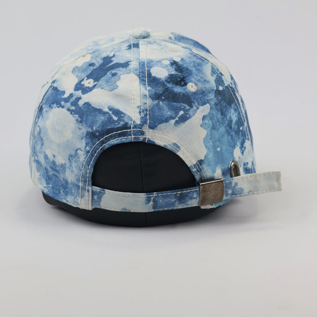 Vintage Style SF Tie-Dye Baseball Cap – Blue & White Adjustable Hat