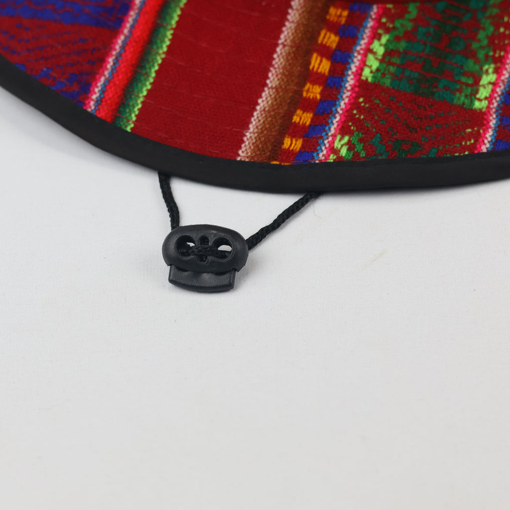 Andean Pattern Machu Picchu Sun Hat – Red Boho Waterproof Bucket Hat