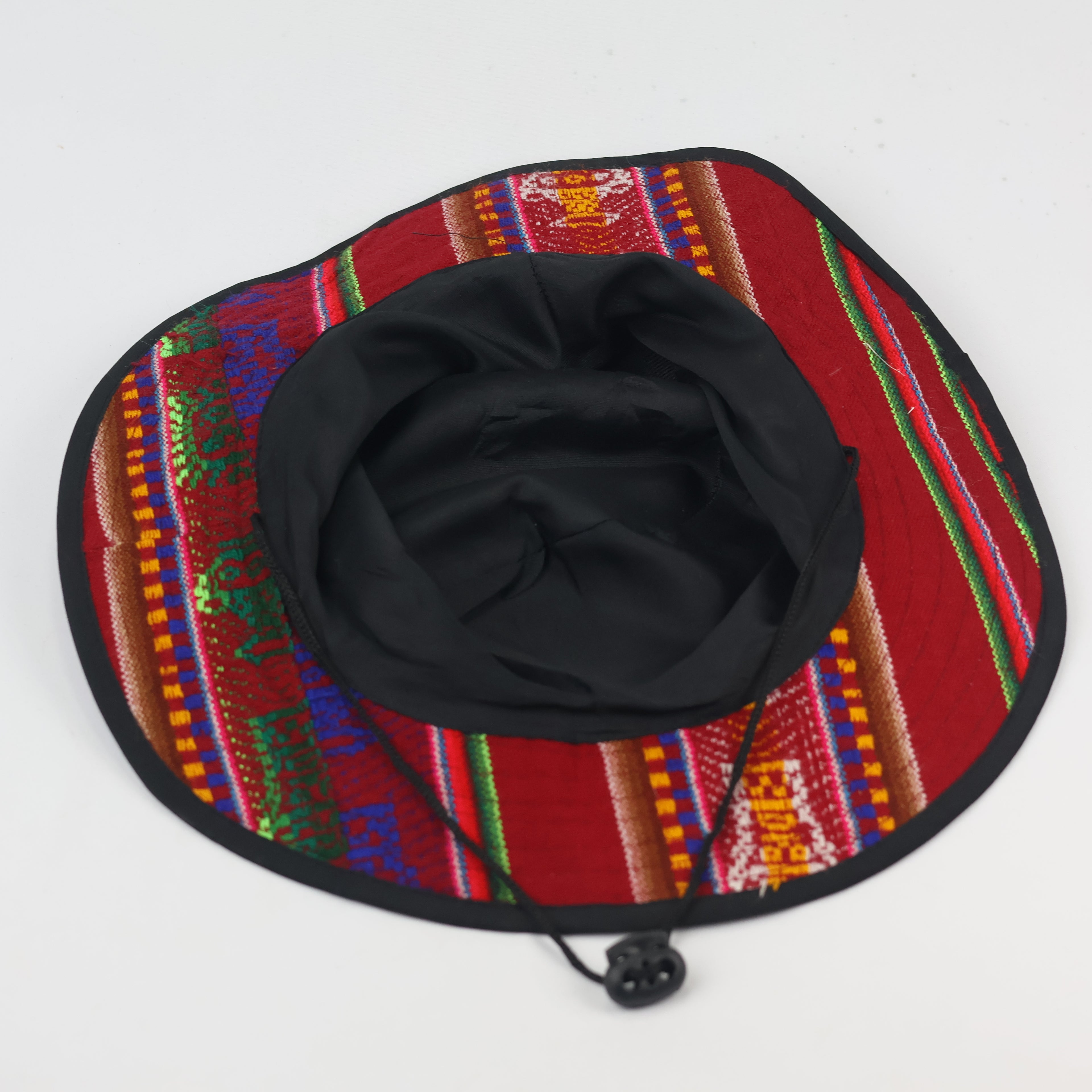 Andean Pattern Machu Picchu Sun Hat – Red Boho Waterproof Bucket Hat