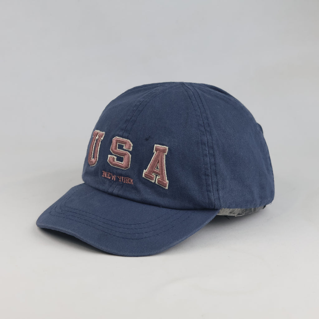 Thrifted Zara Cotton Blue Baseball Cap with US Flag (54-56cm) | 10526