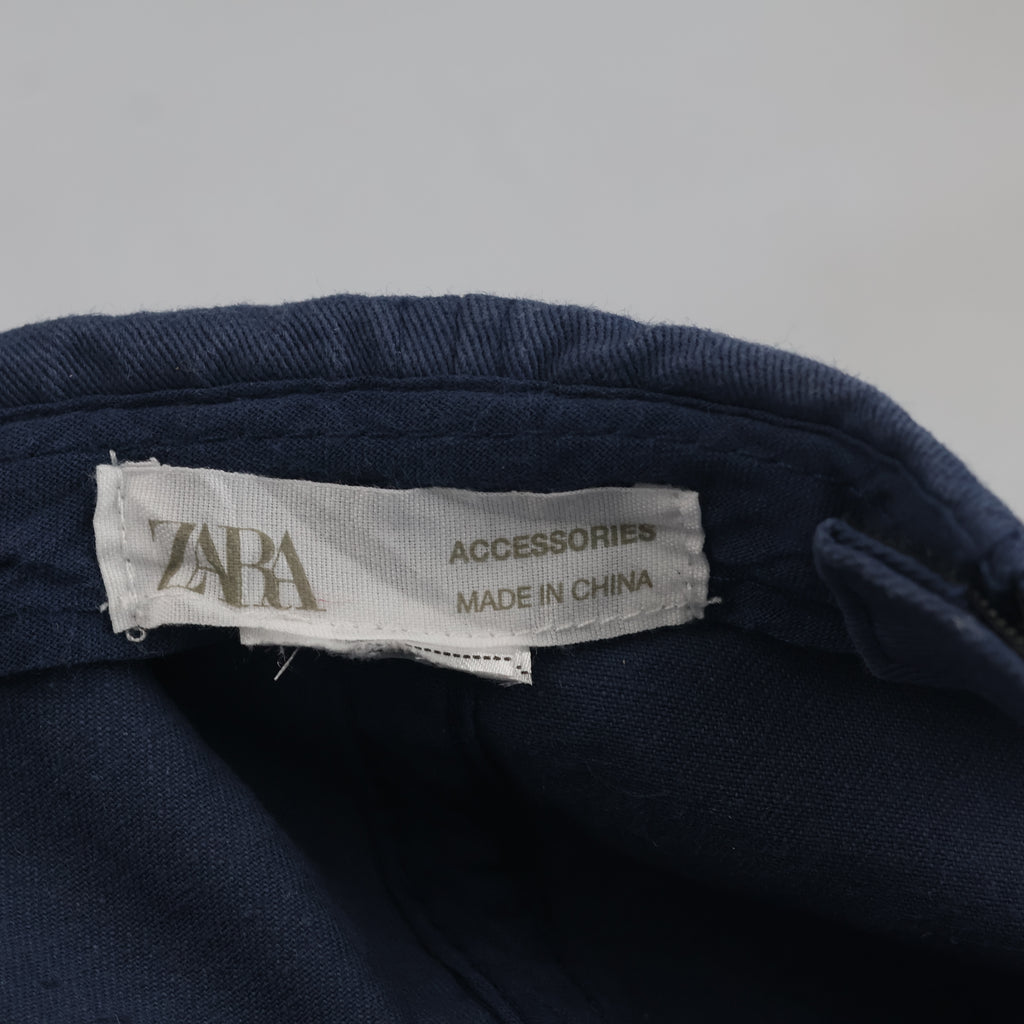 Thrifted Zara Cotton Blue Baseball Cap with US Flag (54-56cm) | 10526