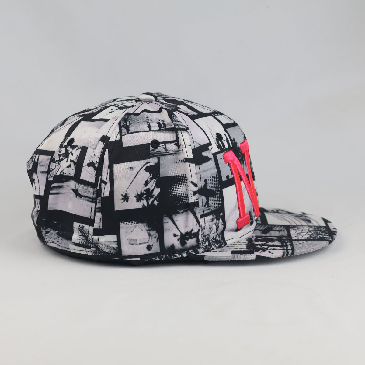 Thrifted Graphic Black & White NY Flat Brim Cap (58cm) | 10556
