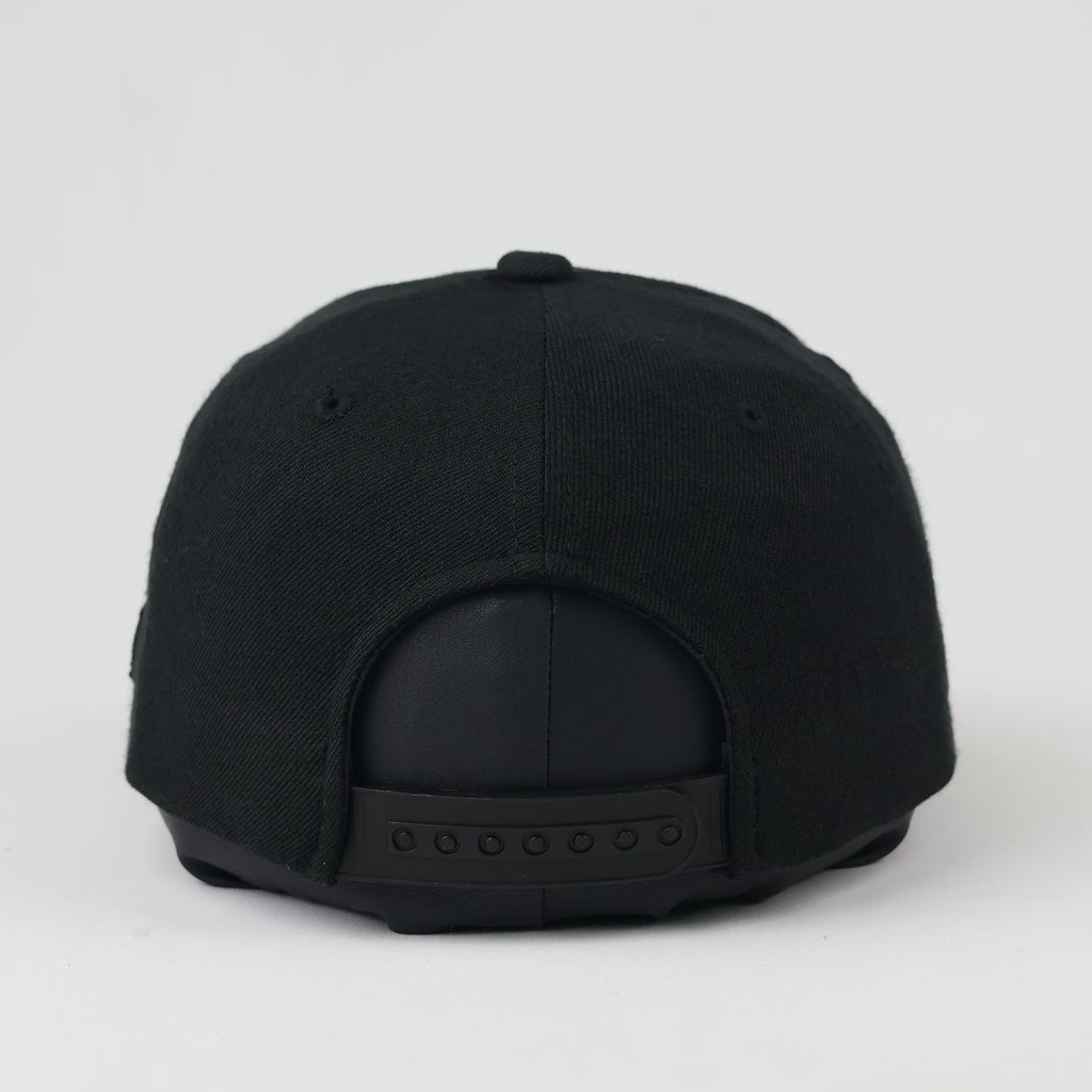 Thrifted NY Yankees Metal Logo Cap | Gold Spellout Snapback