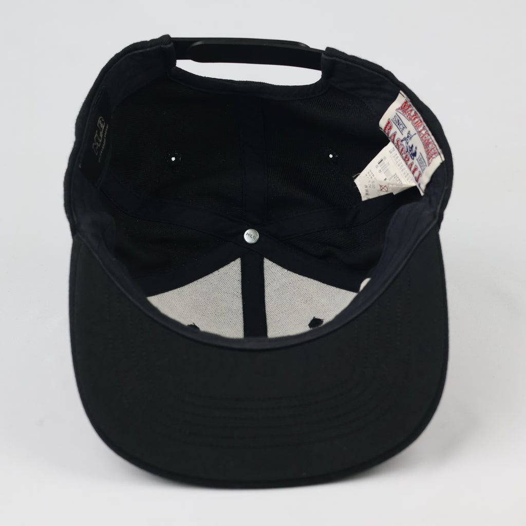 Thrifted NY Yankees Metal Logo Cap | Gold Spellout Snapback