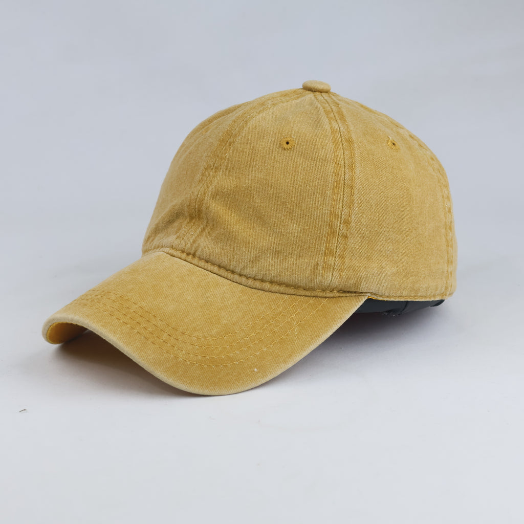 Thrifted Washed Mustard Yellow Blank Dad Hat (57-58cm) | 10530