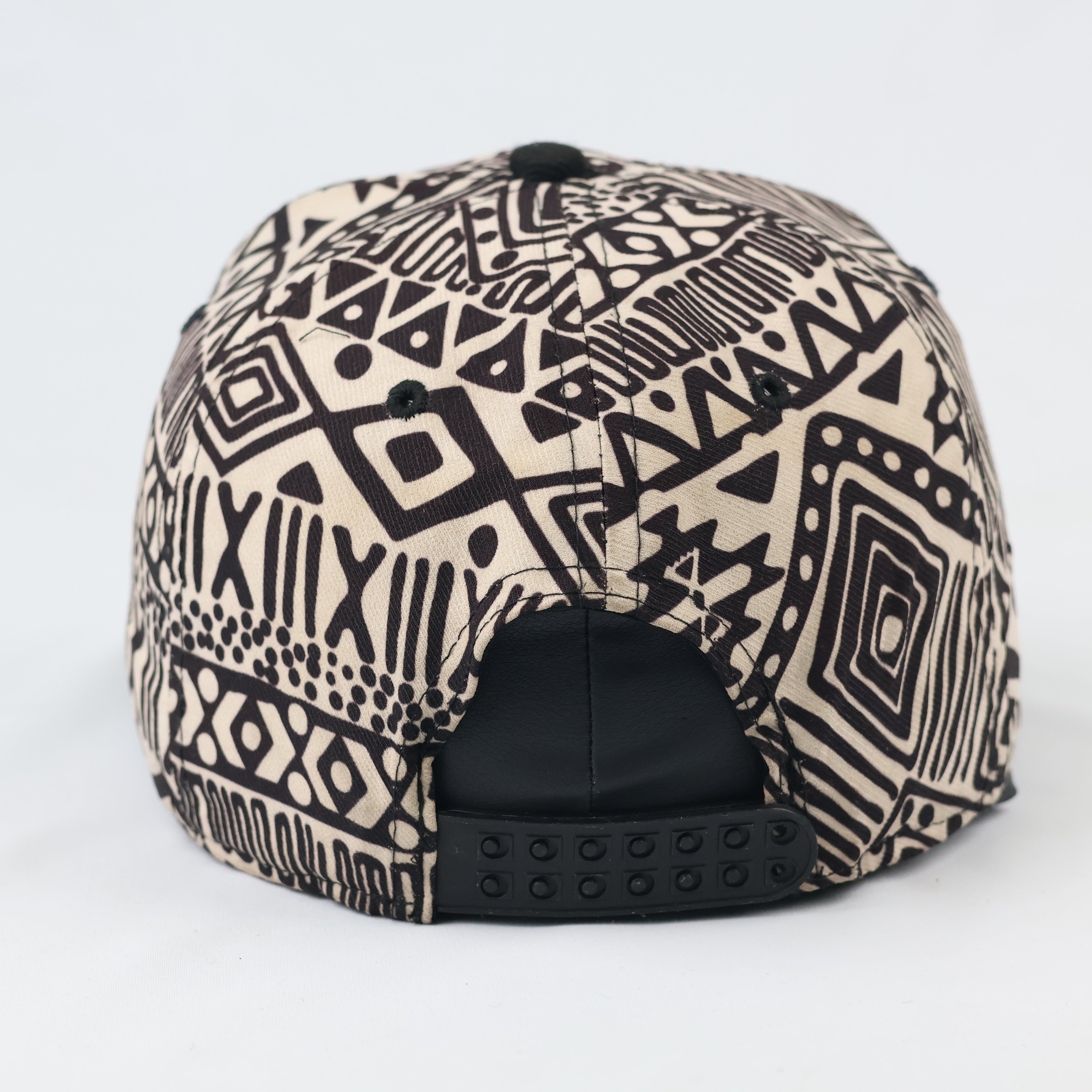 Thrifted Obey Geometric Aztec Print Hat | Black Flat Brim