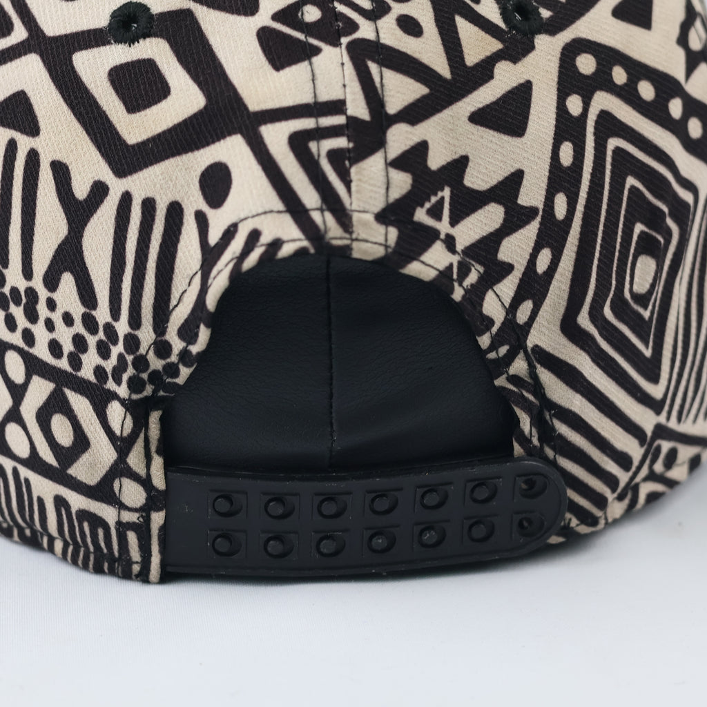 Thrifted Obey Geometric Aztec Print Hat | Black Flat Brim
