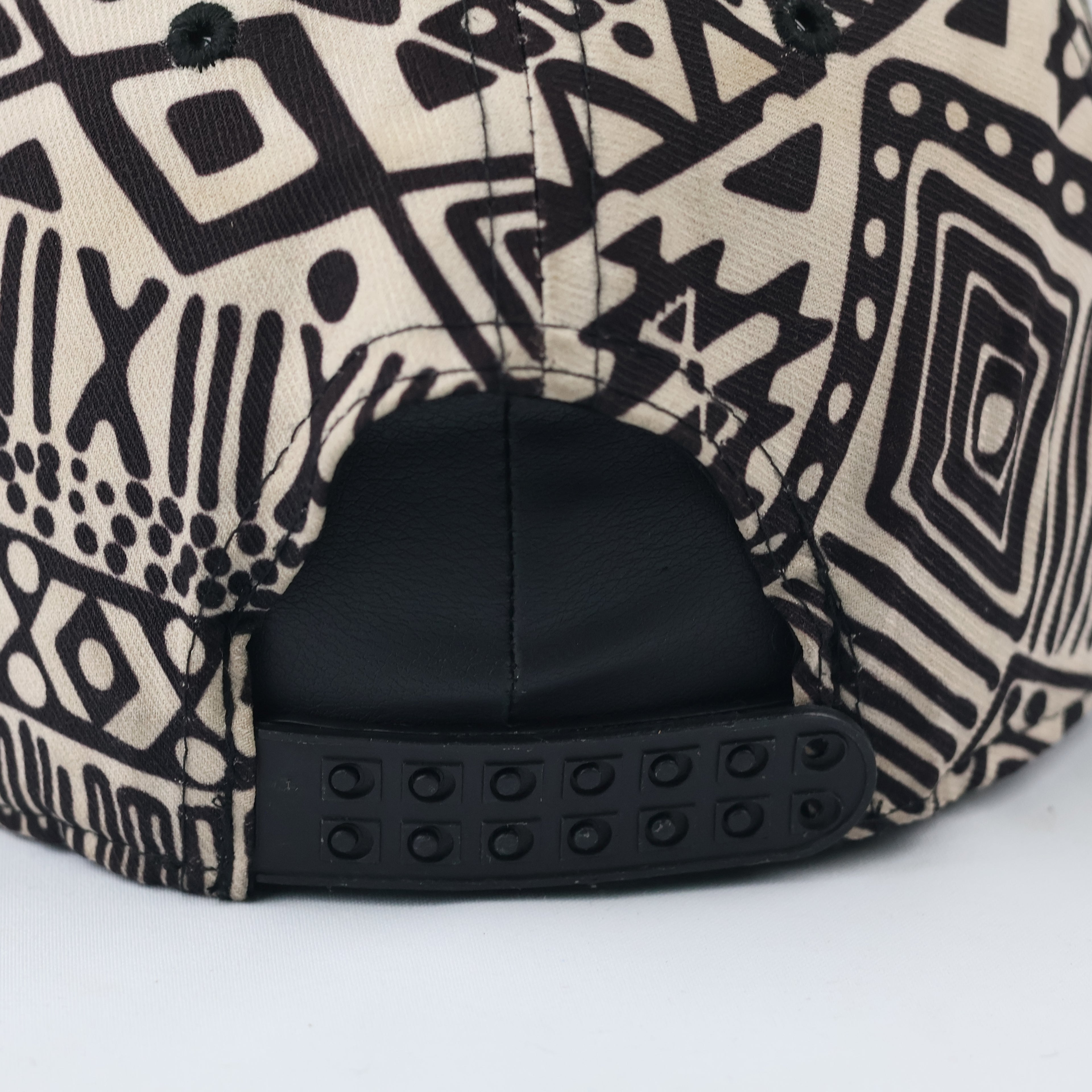 Thrifted Obey Geometric Aztec Print Hat | Black Flat Brim