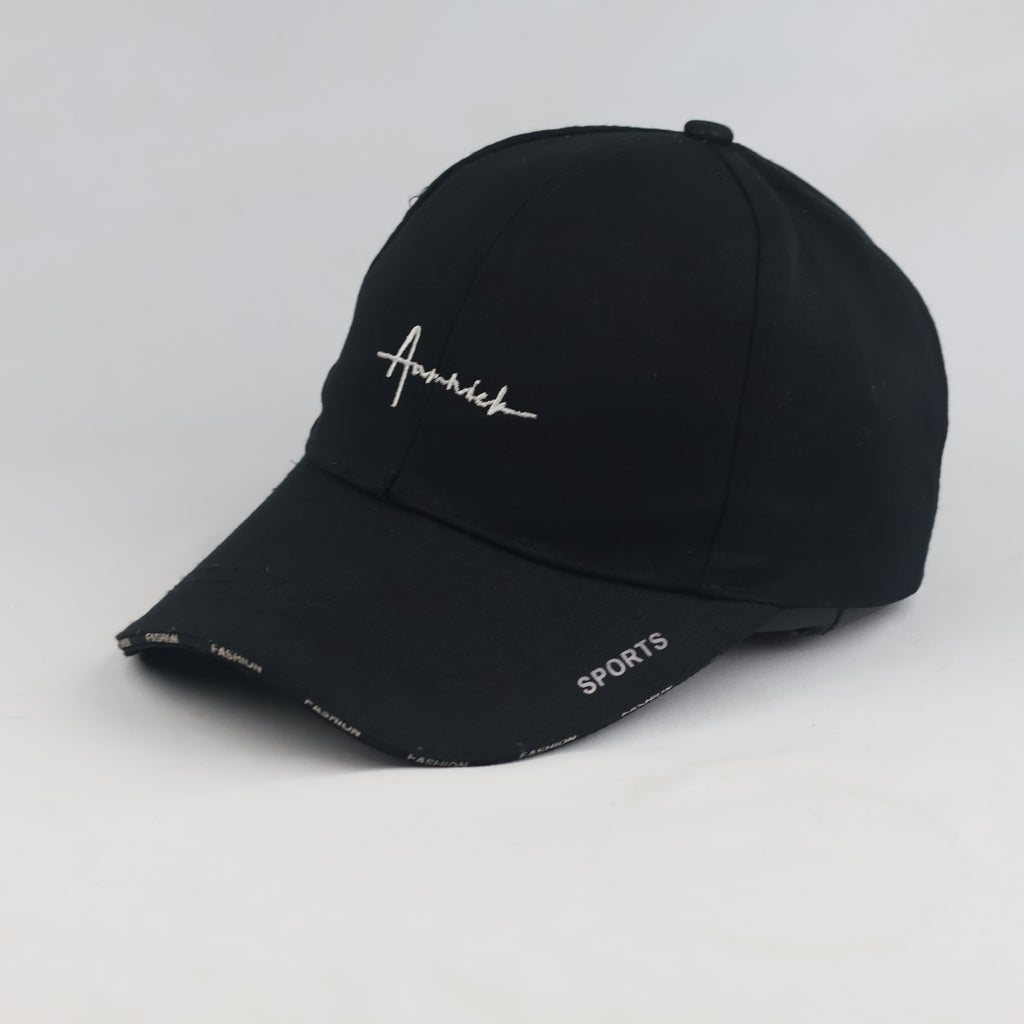 Thrifted Streetwear Black Cap with "Fashion" Brim Print (56-58cm) | 10544