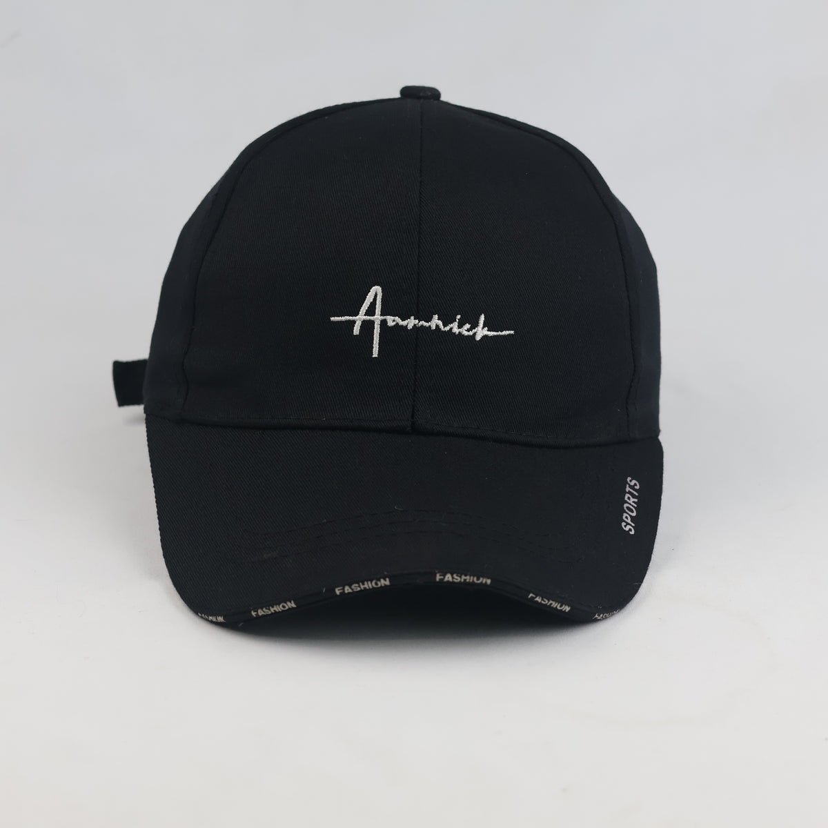 Thrifted Streetwear Black Cap with "Fashion" Brim Print (56-58cm) | 10544