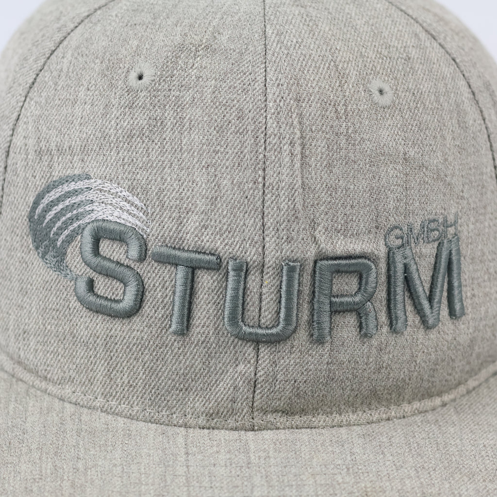Thrifted Sturm GmbH Grey Wool Blend Cap | Yupoong Snapback 57-59cm