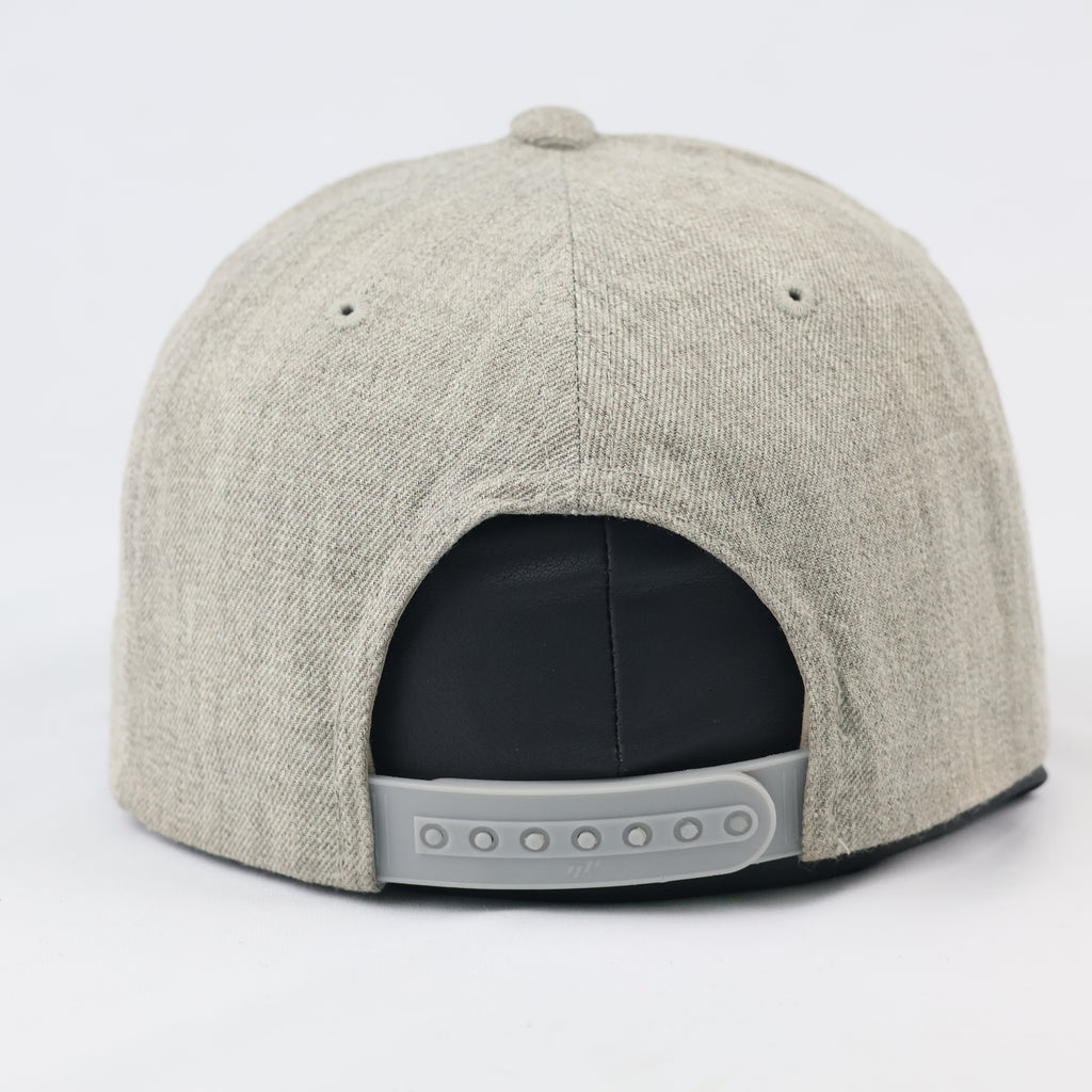 Thrifted Sturm GmbH Grey Wool Blend Cap | Yupoong Snapback 57-59cm