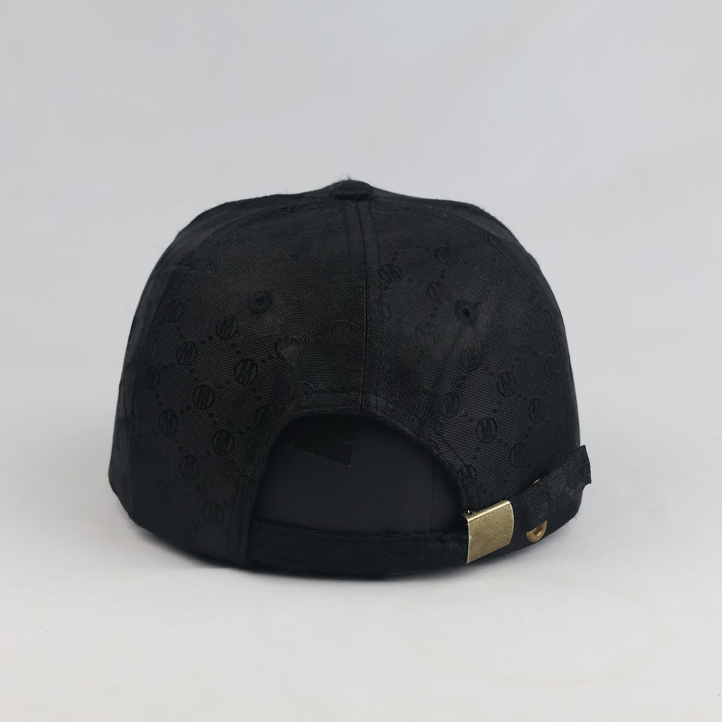Thrifted Black Jacquard Monogram Adjustable Hat (57-58cm) | 10552