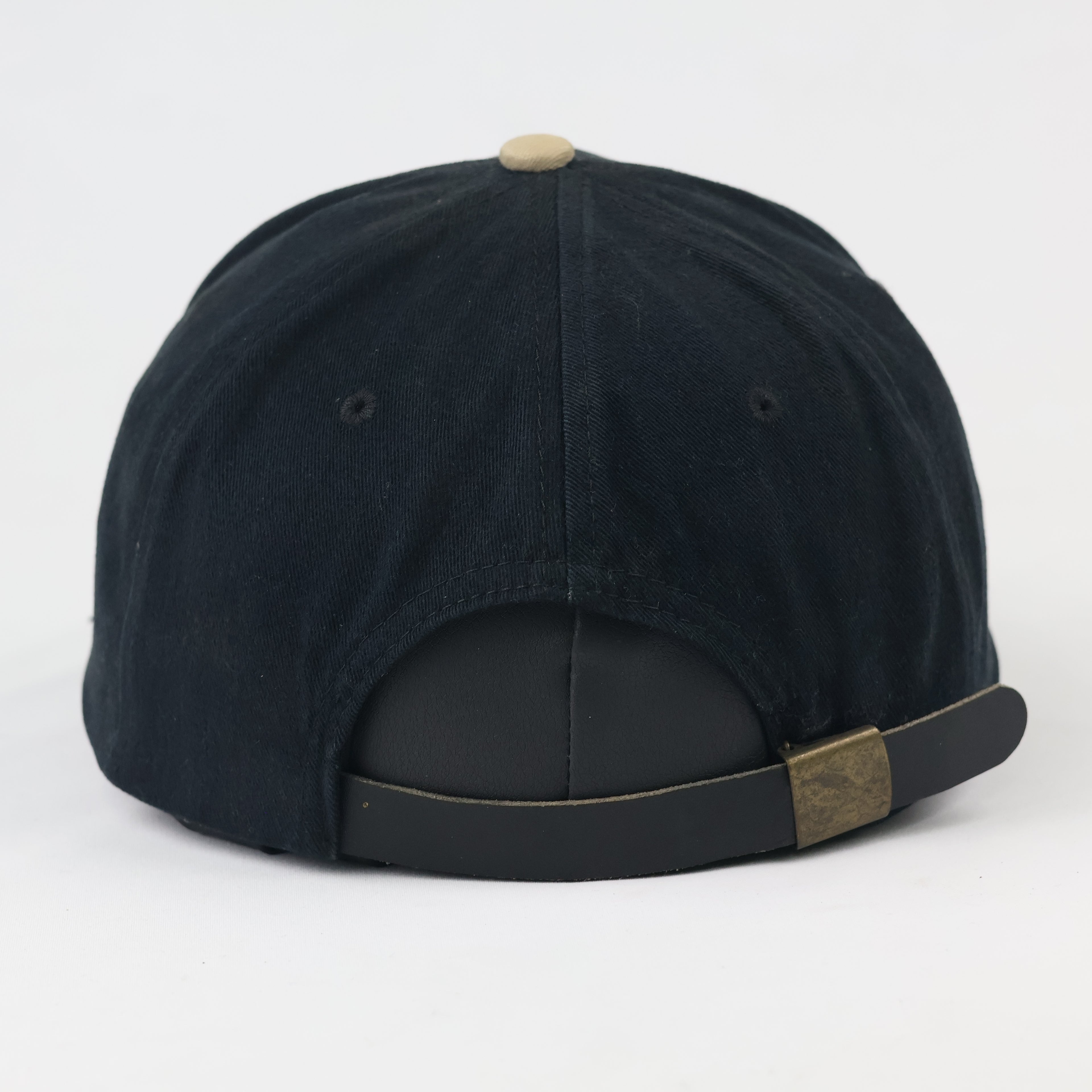 Thrifted Military Aviator Air Rescue Strapback Cap | Black & Tan