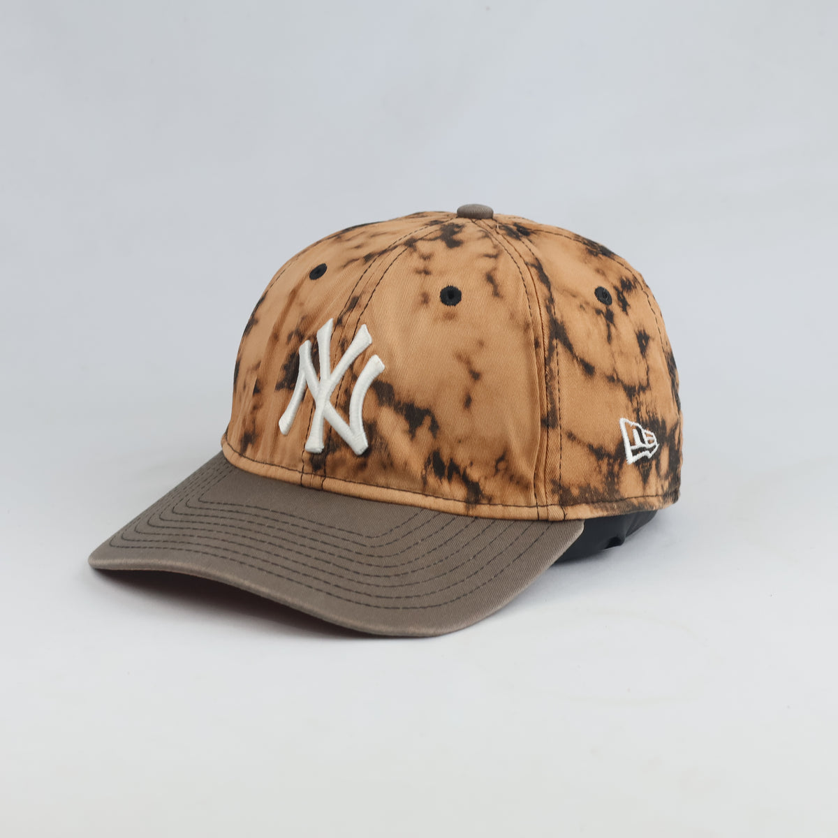 Thrifted New York Yankees Tie-Dye Brown Baseball Cap (57cm) | 10539