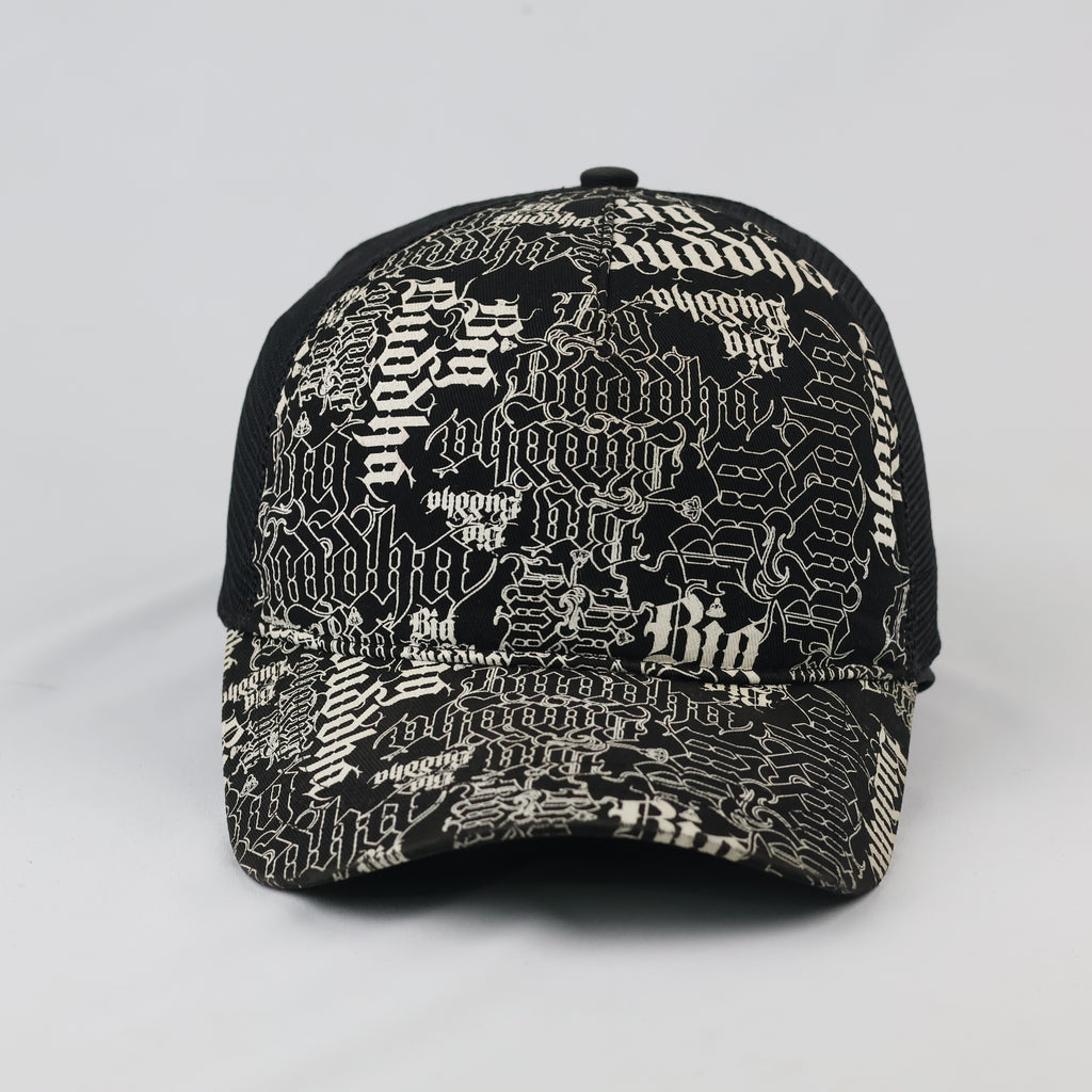 Thrifted Big Buddha Y2K All-Over Print Trucker Cap | Size 56-58 cm
