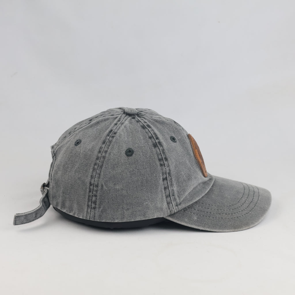 Thrifted Vintage Grey Zion National Park Leather Patch Baseball Cap (56–57 cm) | 10548