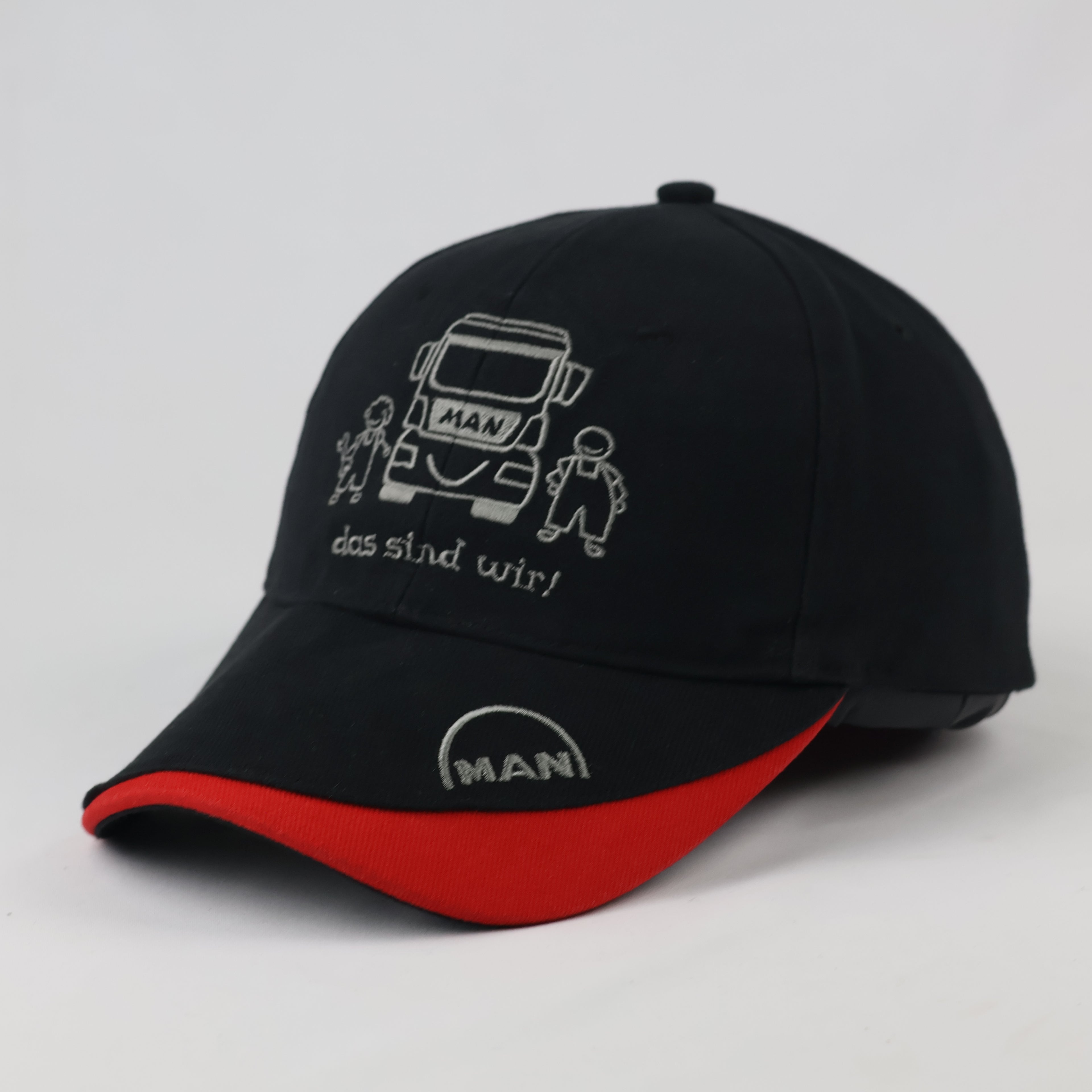 Thrifted Hilton Head MAN Trucking Black & Red Cap