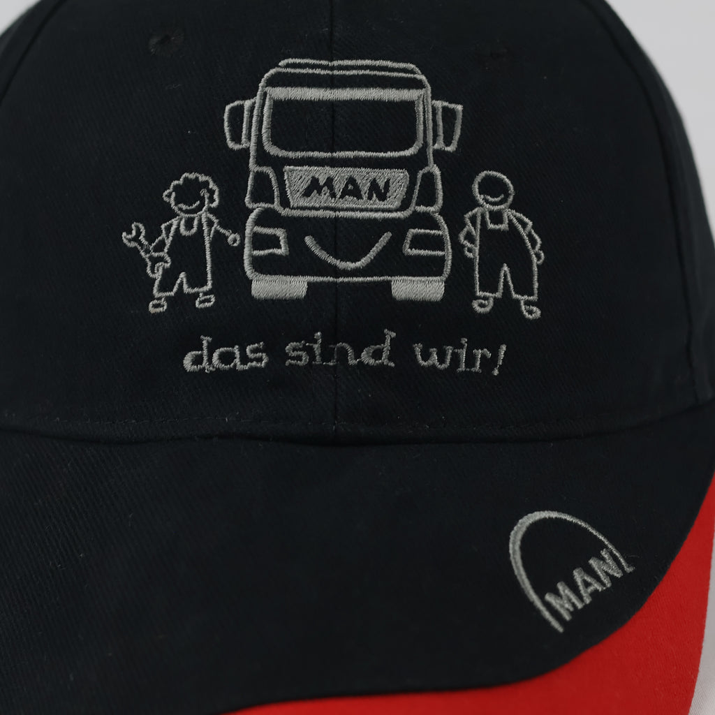 Thrifted Hilton Head MAN Trucking Black & Red Cap