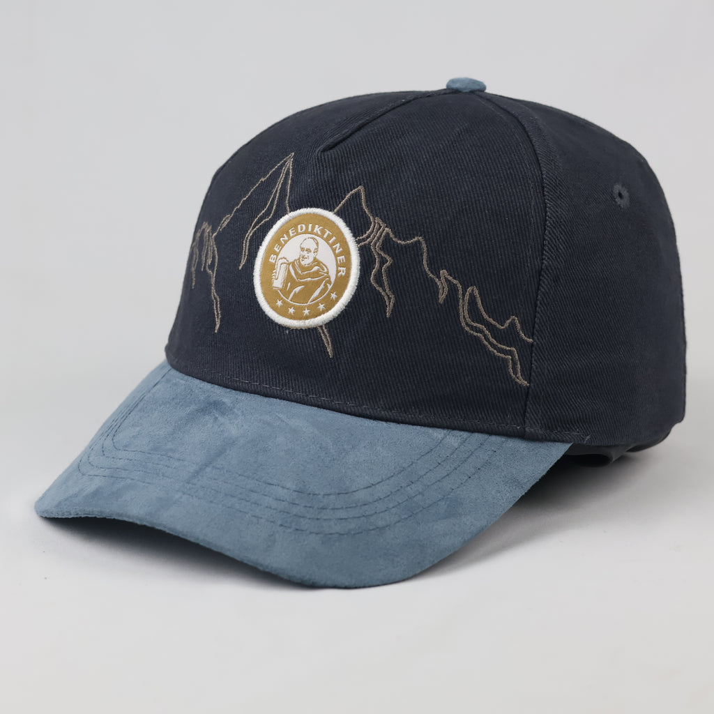 Thrifted Benediktiner German Brewery Mountain Graphic Hat | Suede Brim