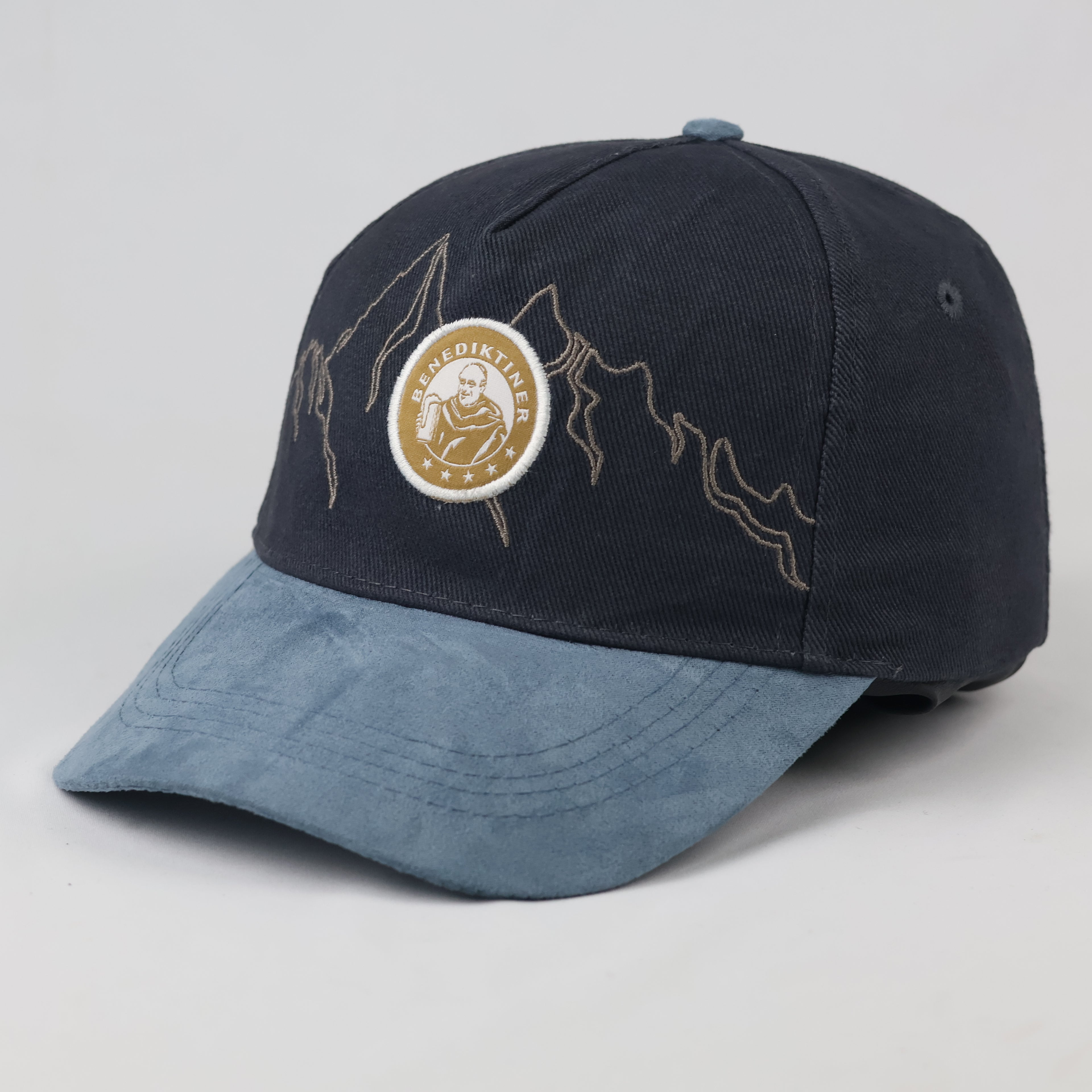 Thrifted Benediktiner German Brewery Mountain Graphic Hat | Suede Brim