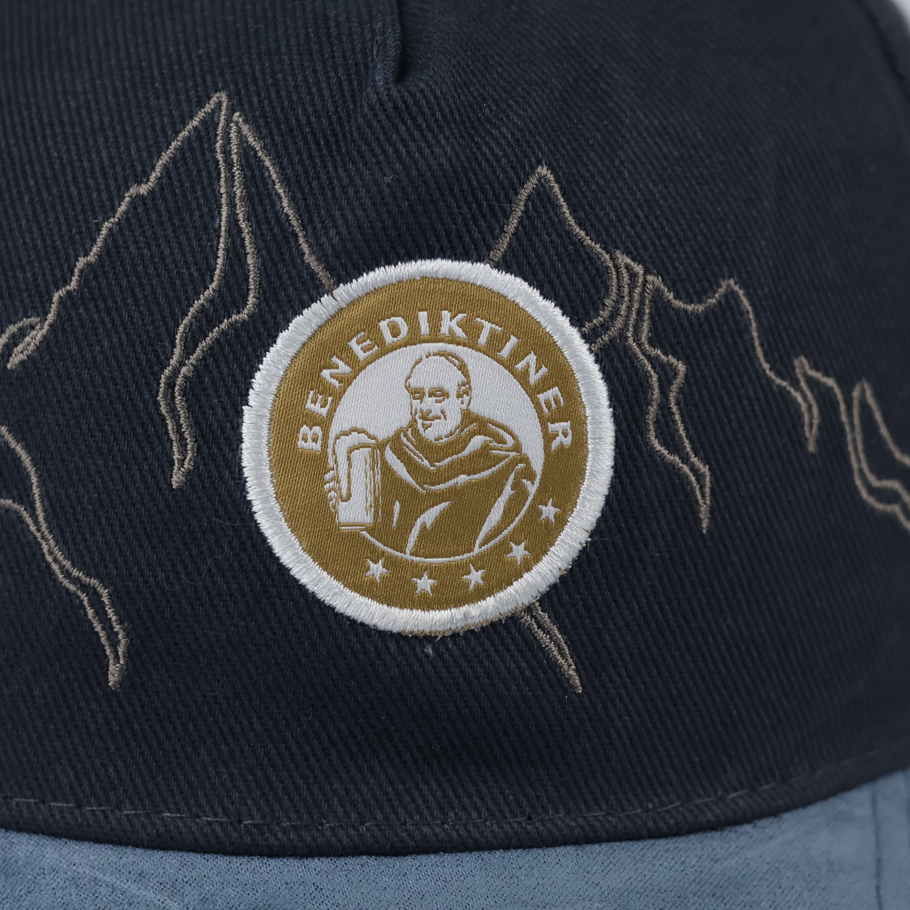 Thrifted Benediktiner German Brewery Mountain Graphic Hat | Suede Brim