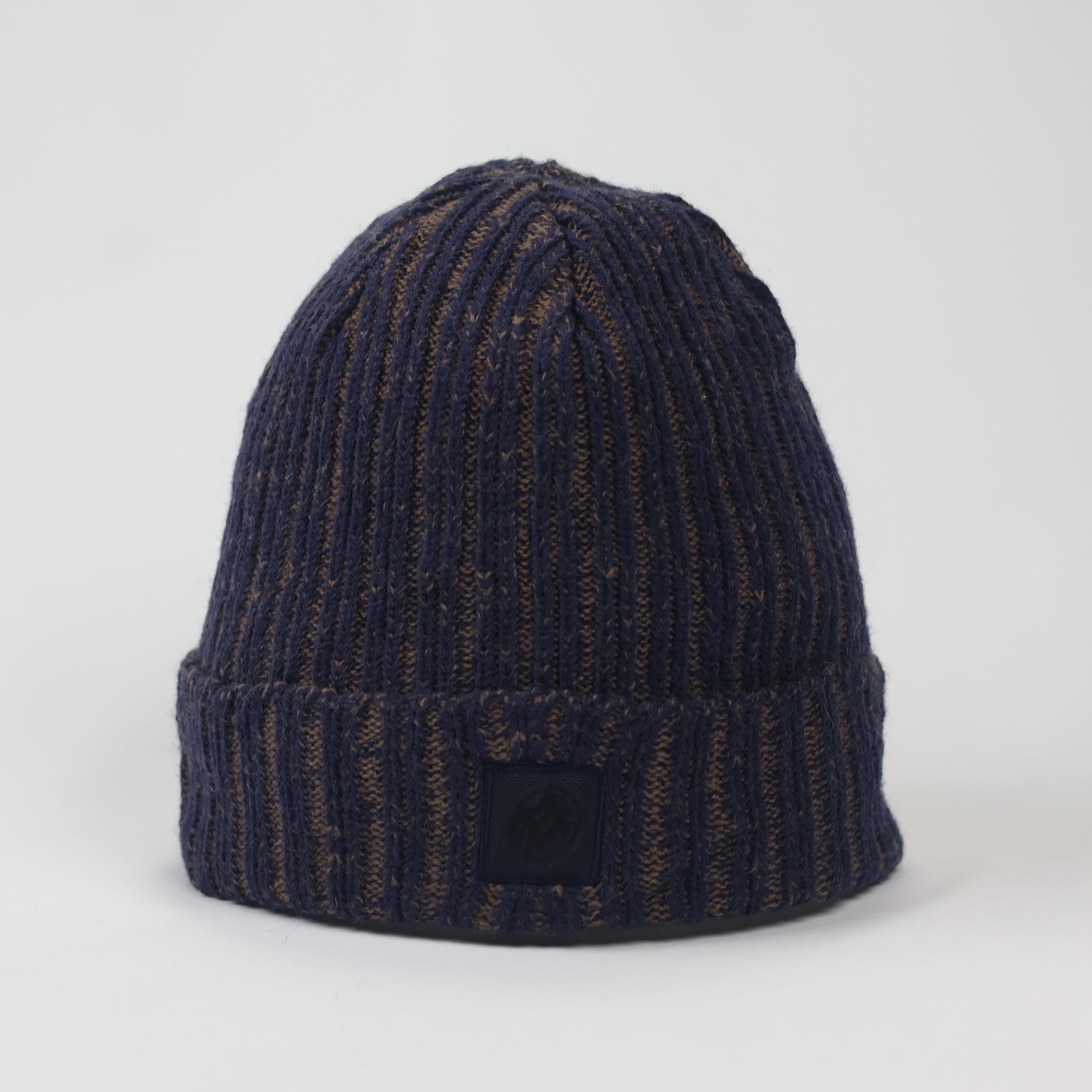 Kolon Sport Authentic Beanie | Korean Outdoor Brand | Navy & Brown Marl Knit