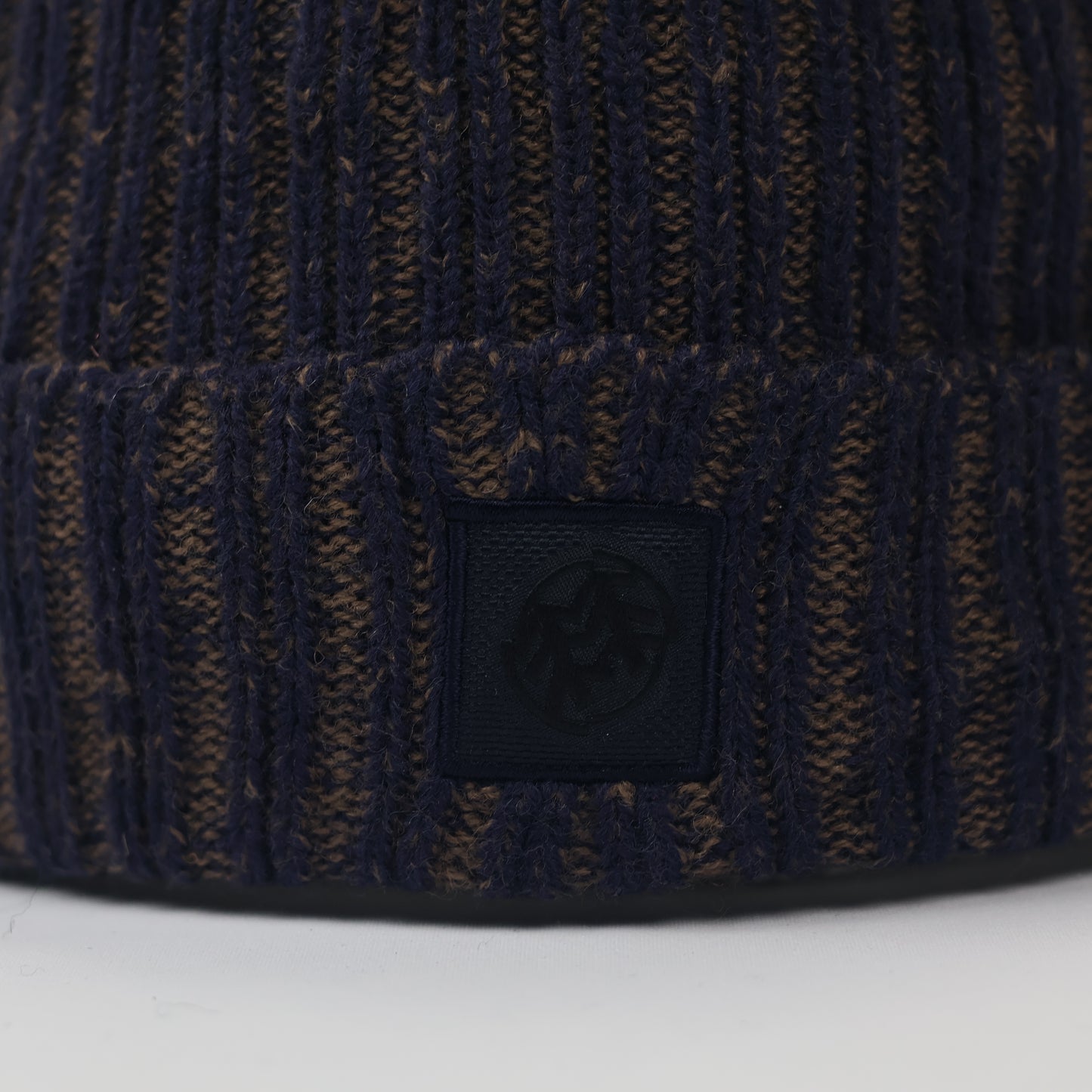 Kolon Sport Authentic Beanie | Korean Outdoor Brand | Navy & Brown Marl Knit