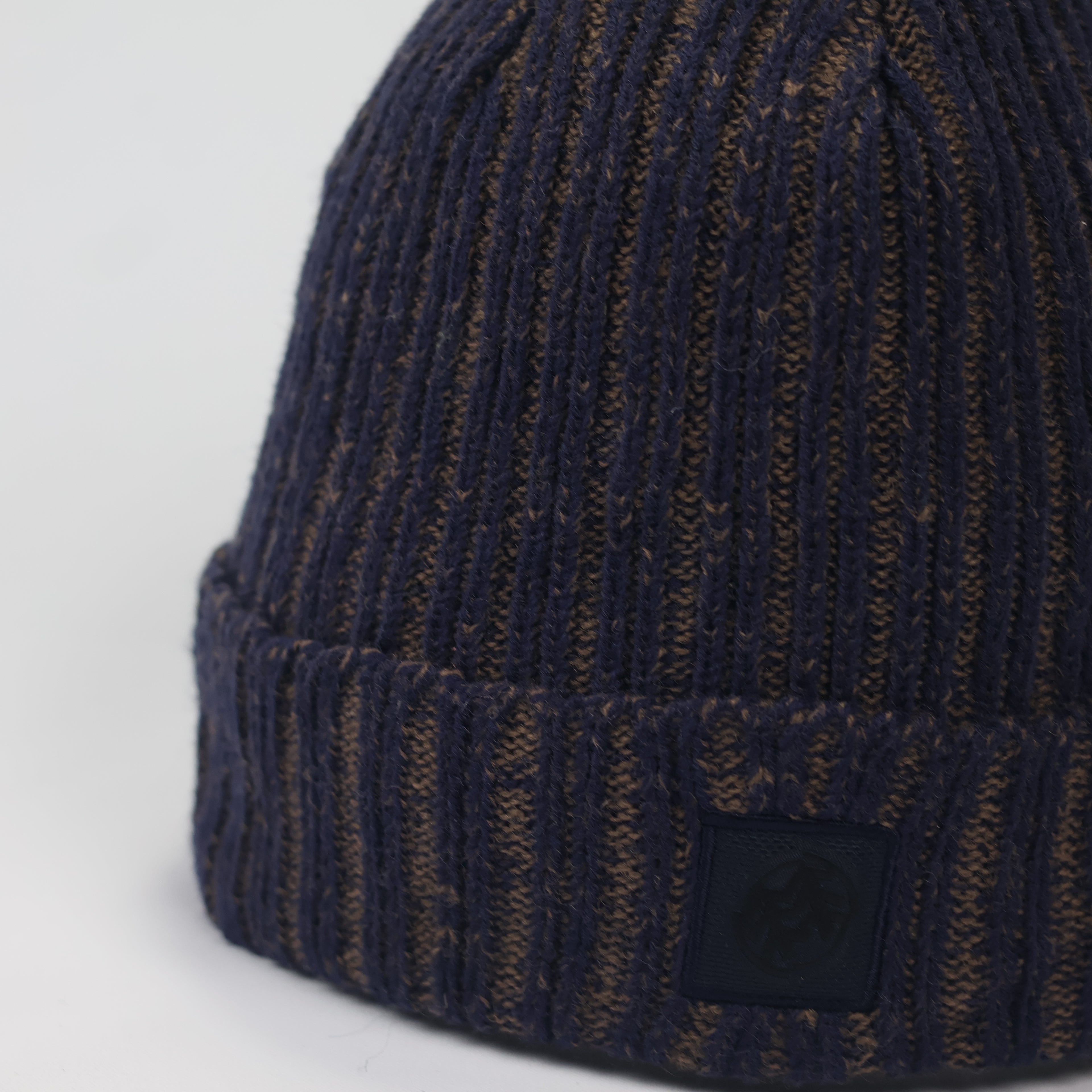 Kolon Sport Authentic Beanie | Korean Outdoor Brand | Navy & Brown Marl Knit