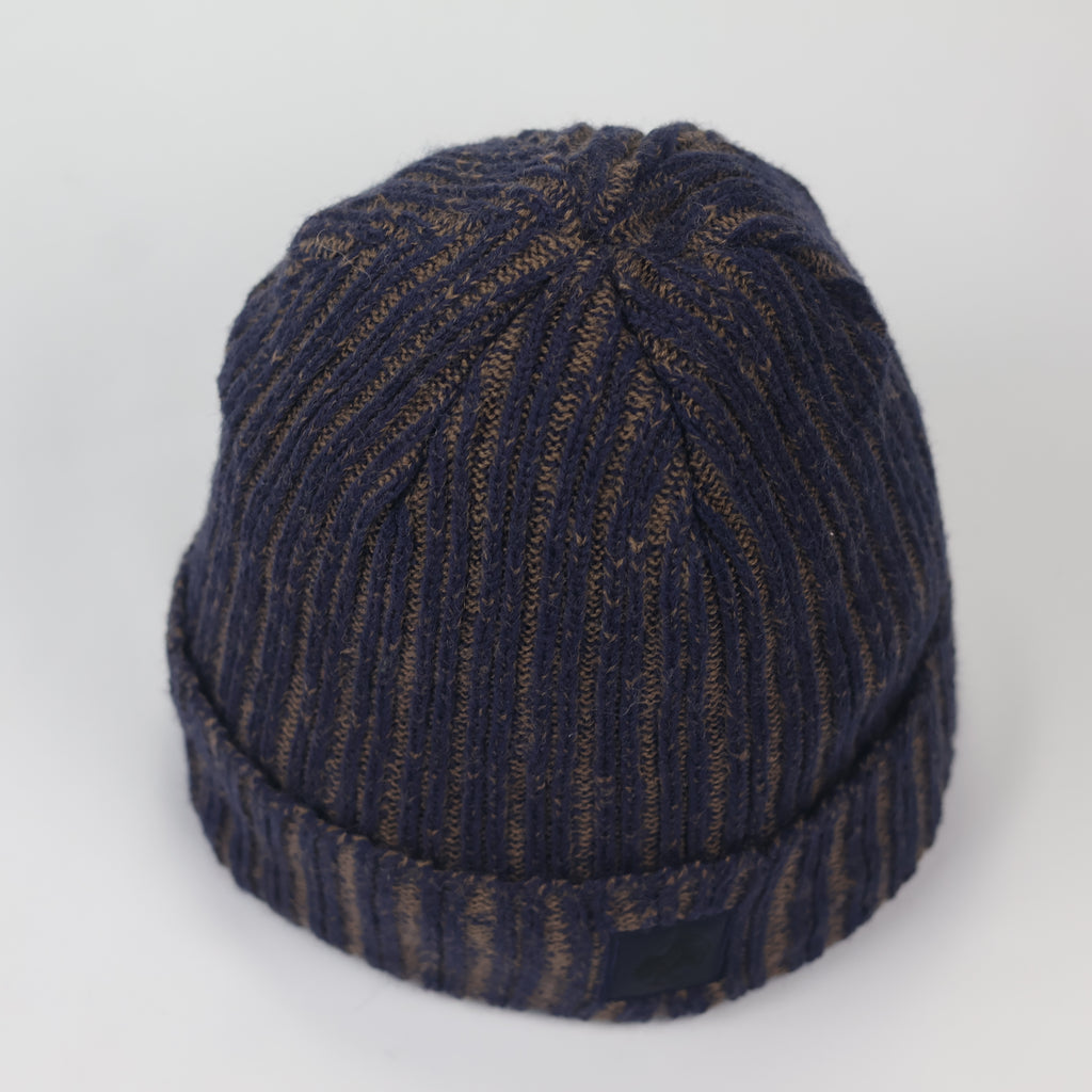 Kolon Sport Authentic Beanie | Korean Outdoor Brand | Navy & Brown Marl Knit