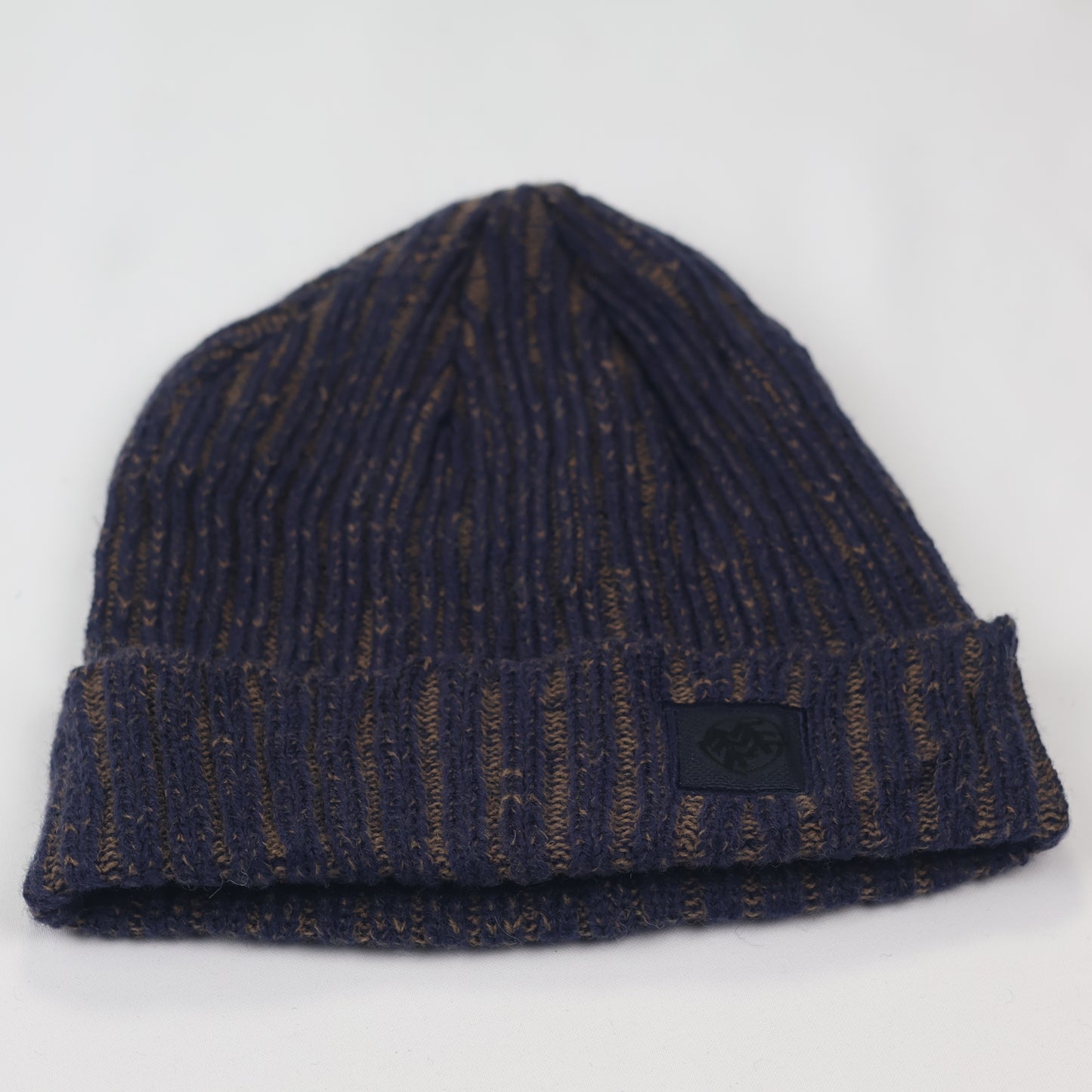 Kolon Sport Authentic Beanie | Korean Outdoor Brand | Navy & Brown Marl Knit