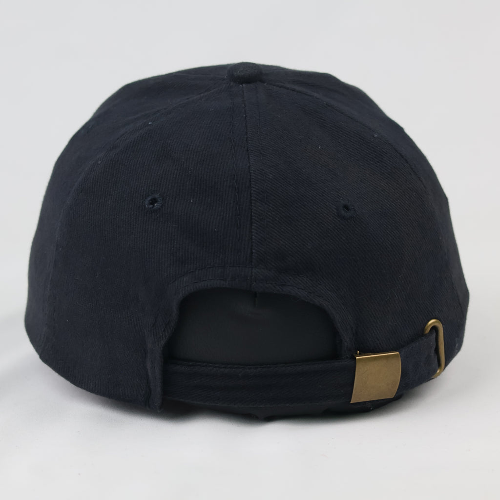 Thrifted Navy Blue Captain Hat with Faux Suede Visor | 56-58cm