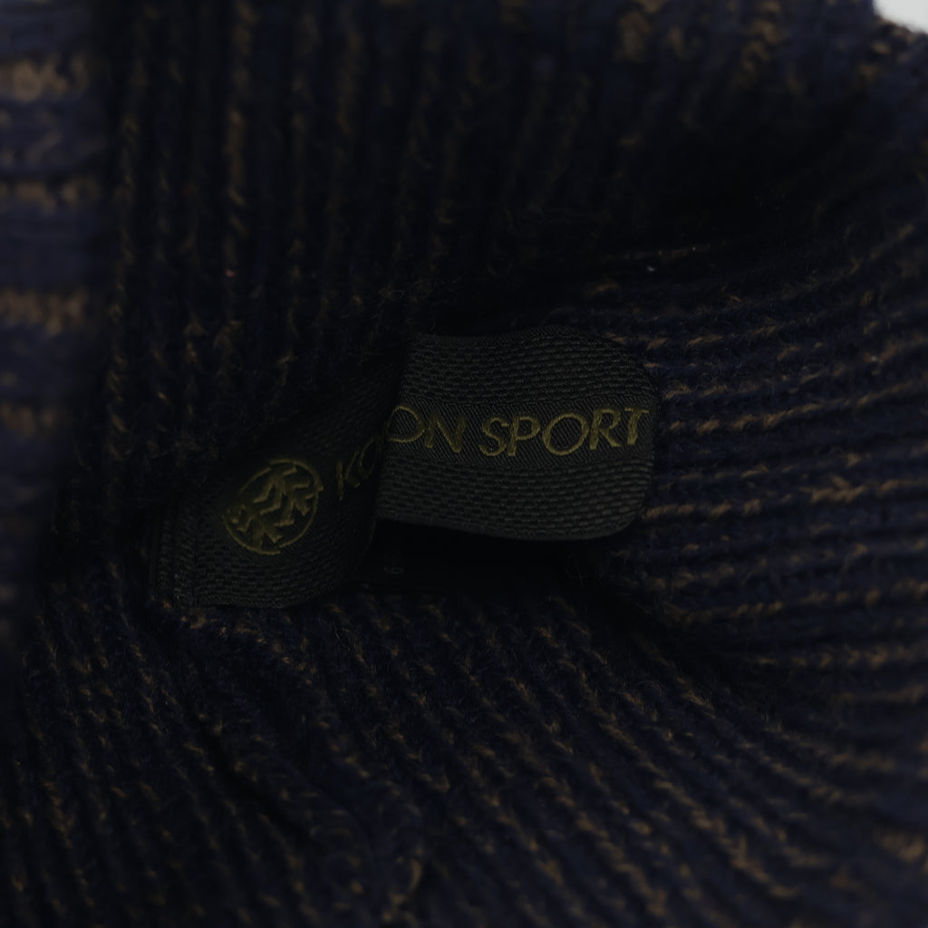 Kolon Sport Authentic Beanie | Korean Outdoor Brand | Navy & Brown Marl Knit